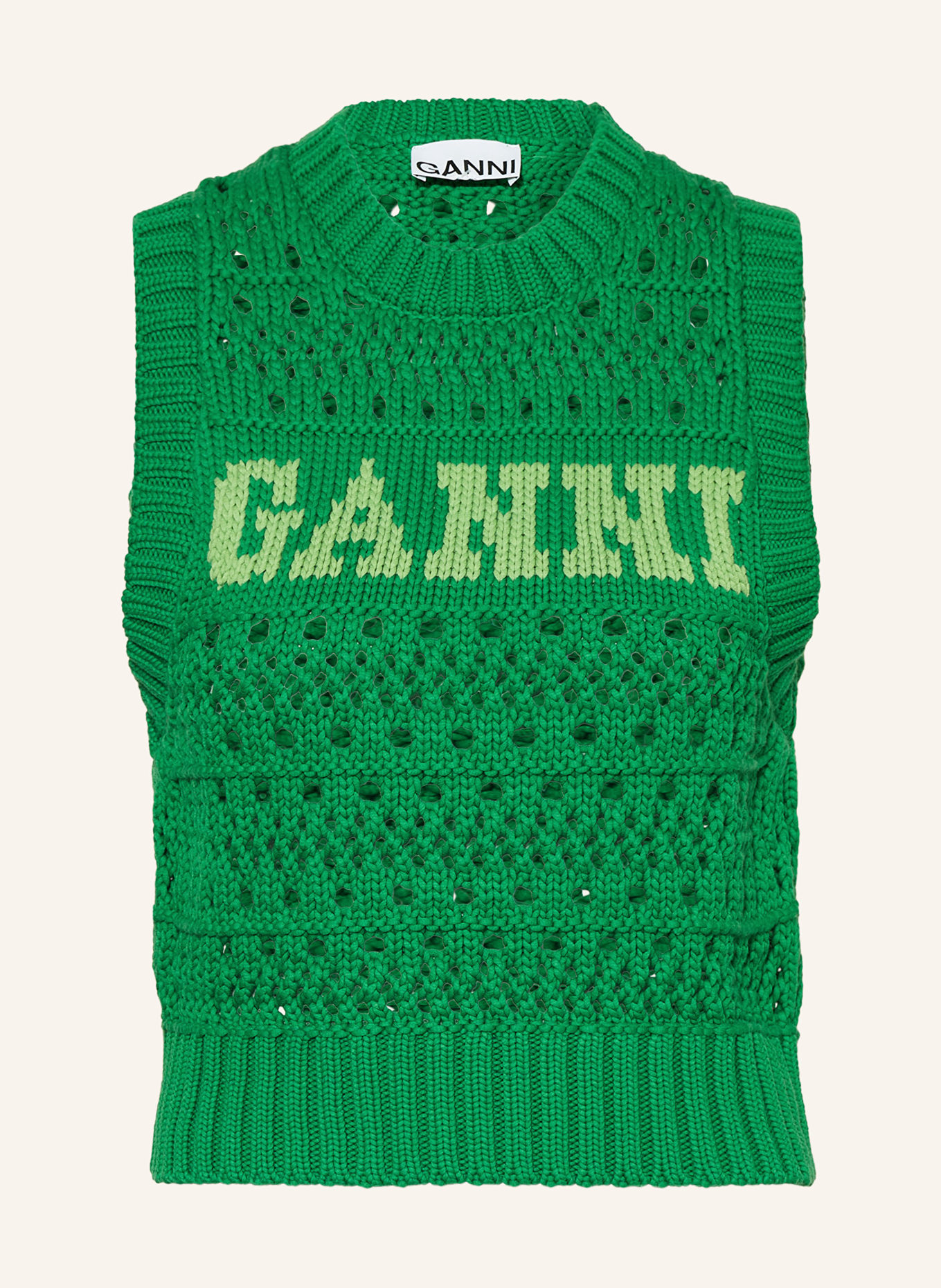 GANNI Sweater vest, Color: GREEN (Image 1)