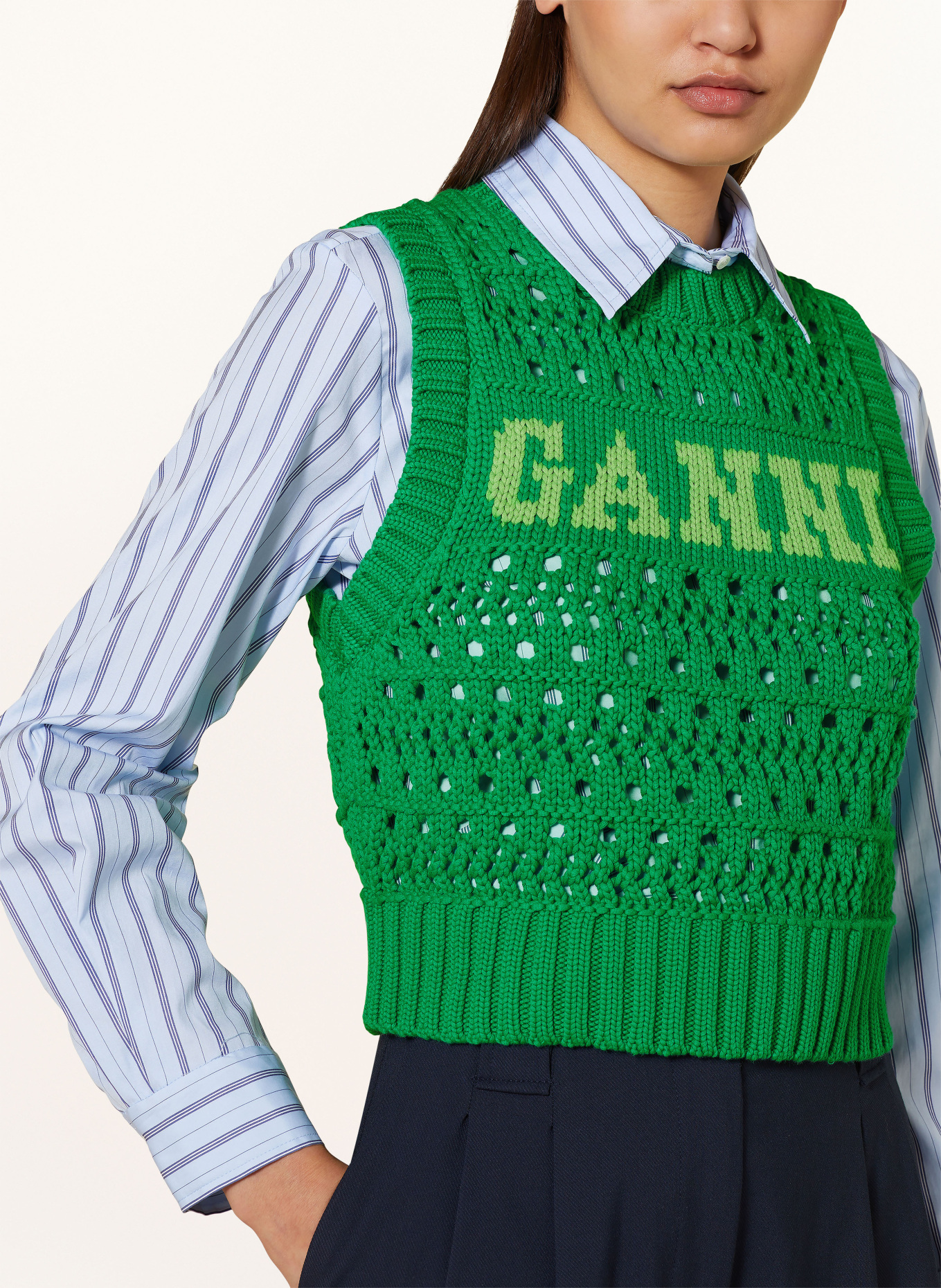 GANNI Sweater vest, Color: GREEN (Image 4)
