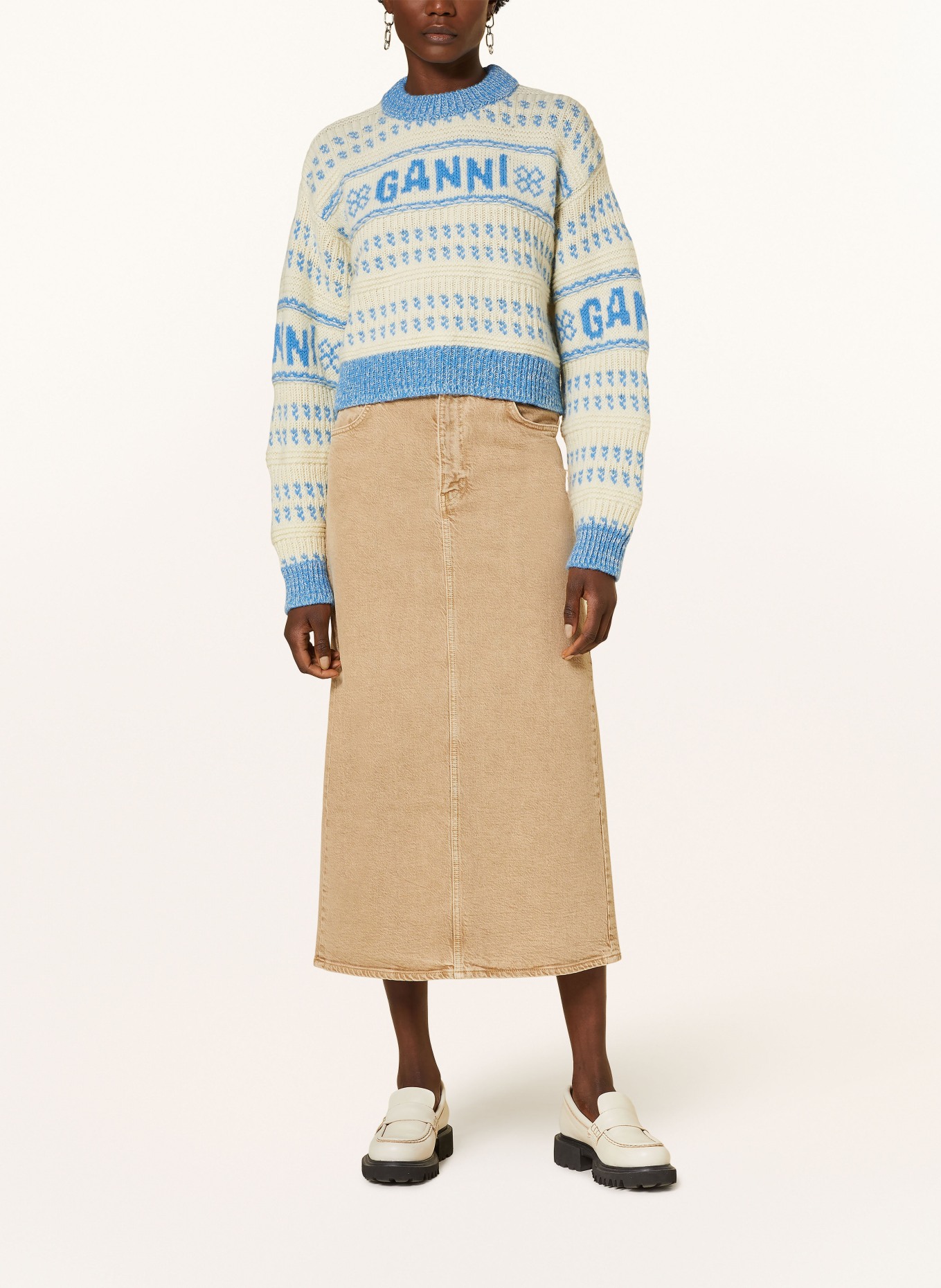 GANNI Pullover, Farbe: HELLGELB/ BLAU (Bild 2)