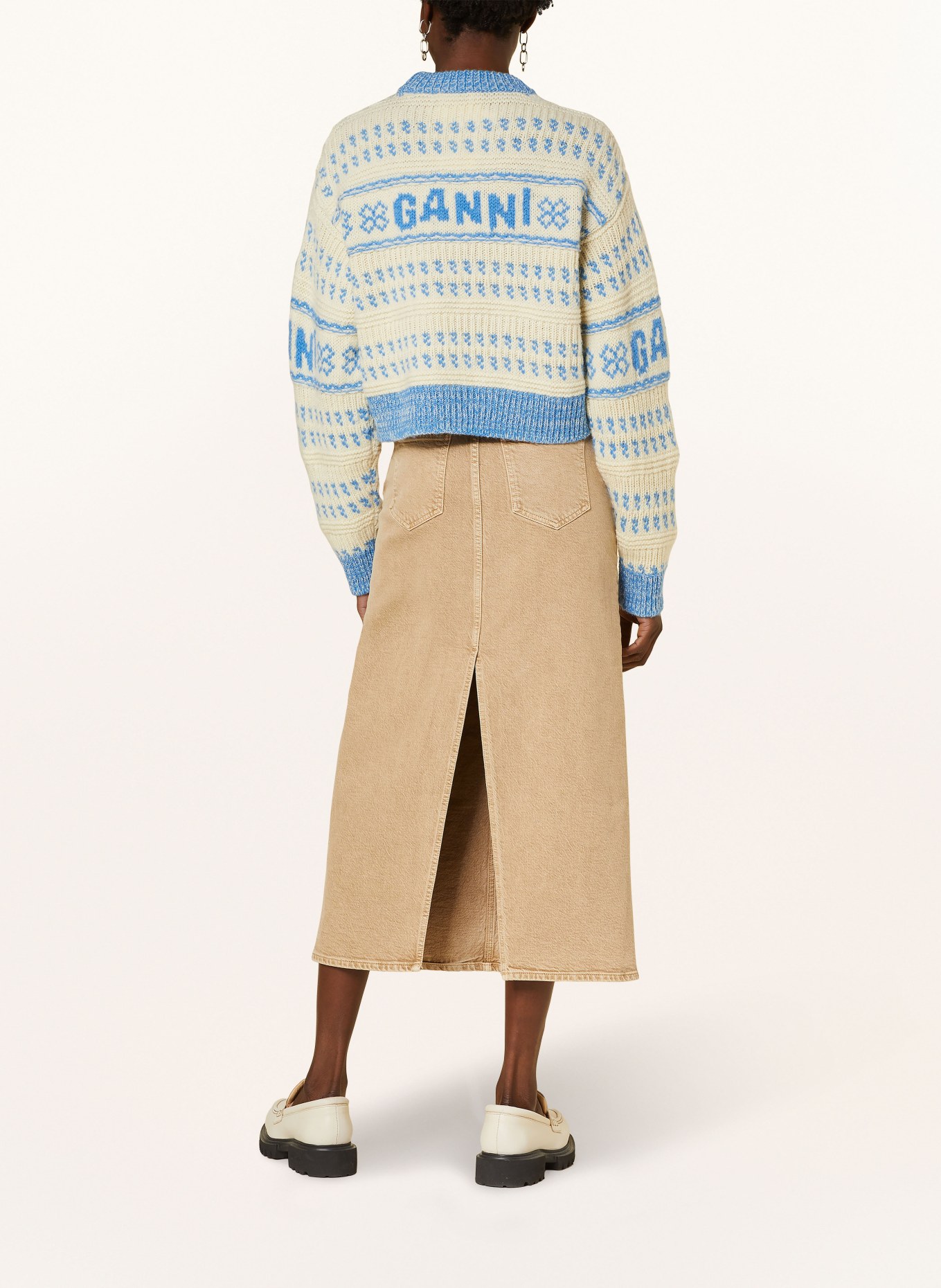 GANNI Sweater, Color: LIGHT YELLOW/ BLUE (Image 3)