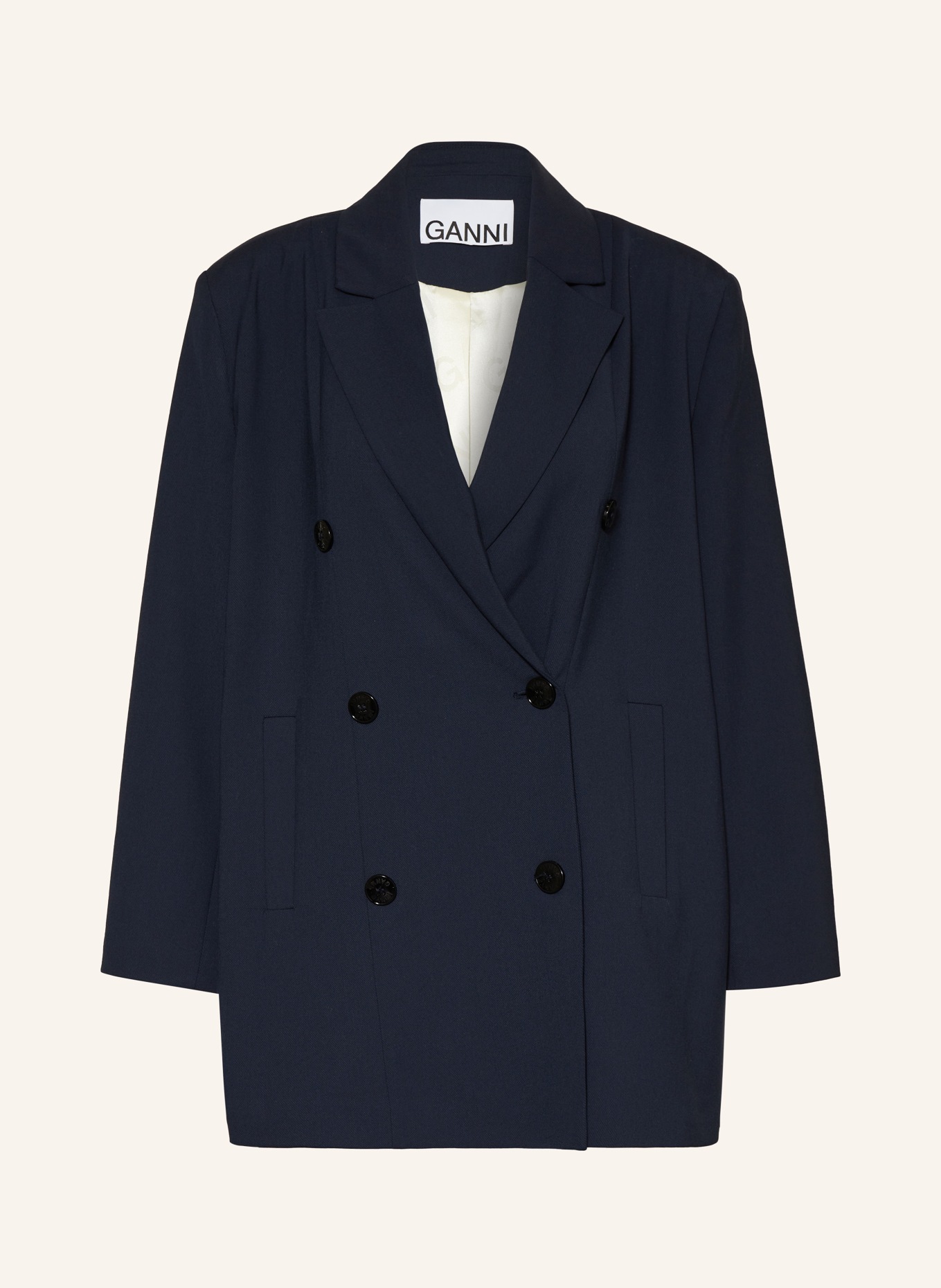 GANNI Long blazer, Color: DARK BLUE (Image 1)