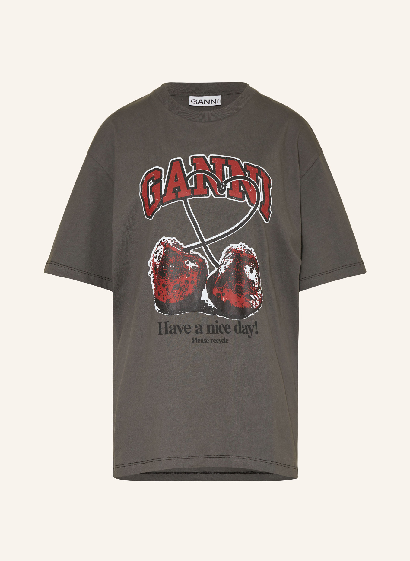 GANNI T-Shirt FUTURE HEAVY, Farbe: GRAU (Bild 1)