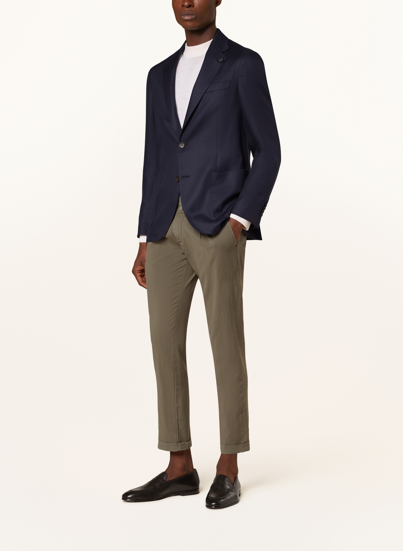 LARDINI Tailored jacket extra slim fit with cashmere and silk, Color: DARK BLUE (Image 2)