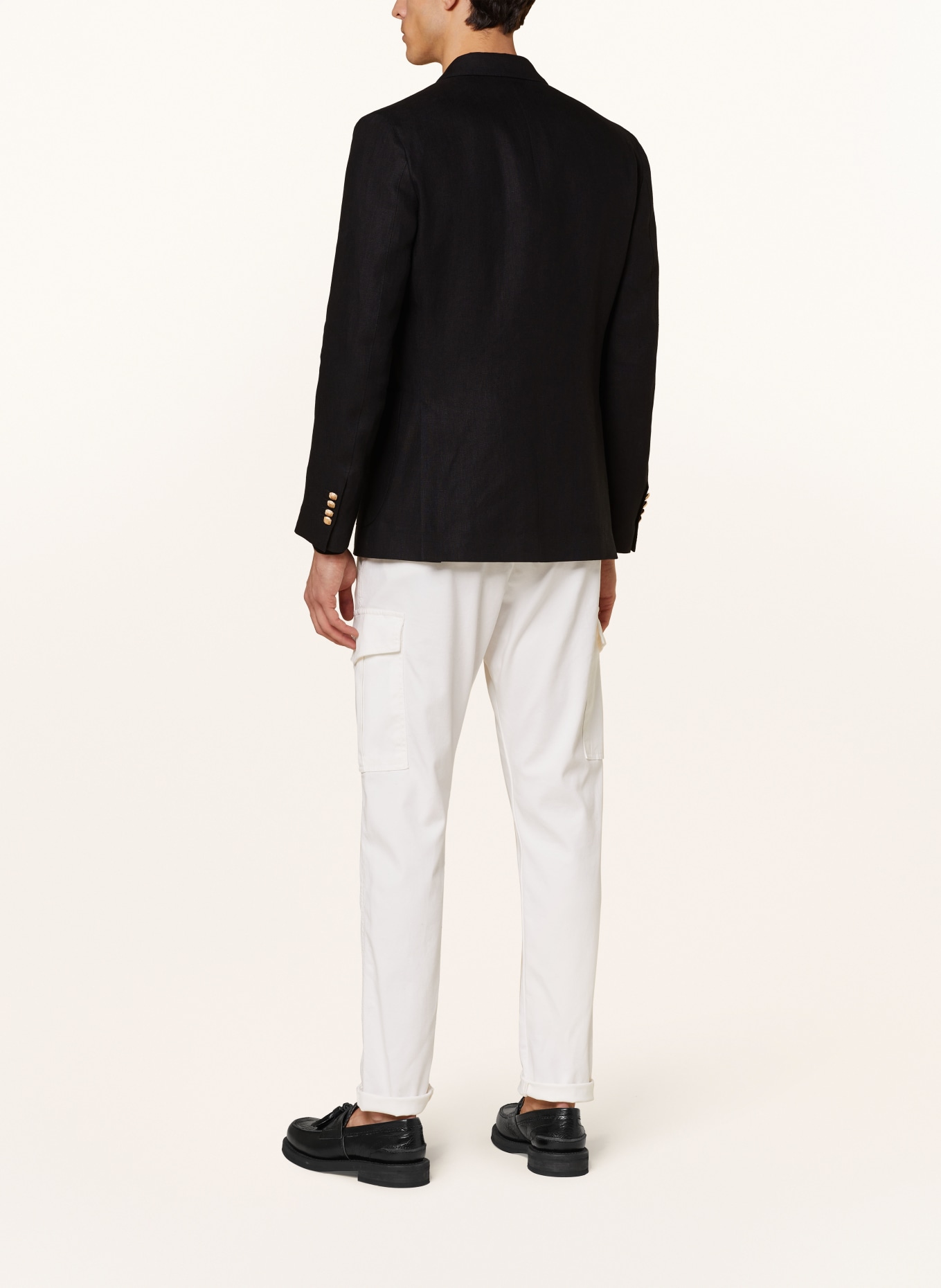 LARDINI Linen jacket extra slim fit, Color: 999 BLACK (Image 3)