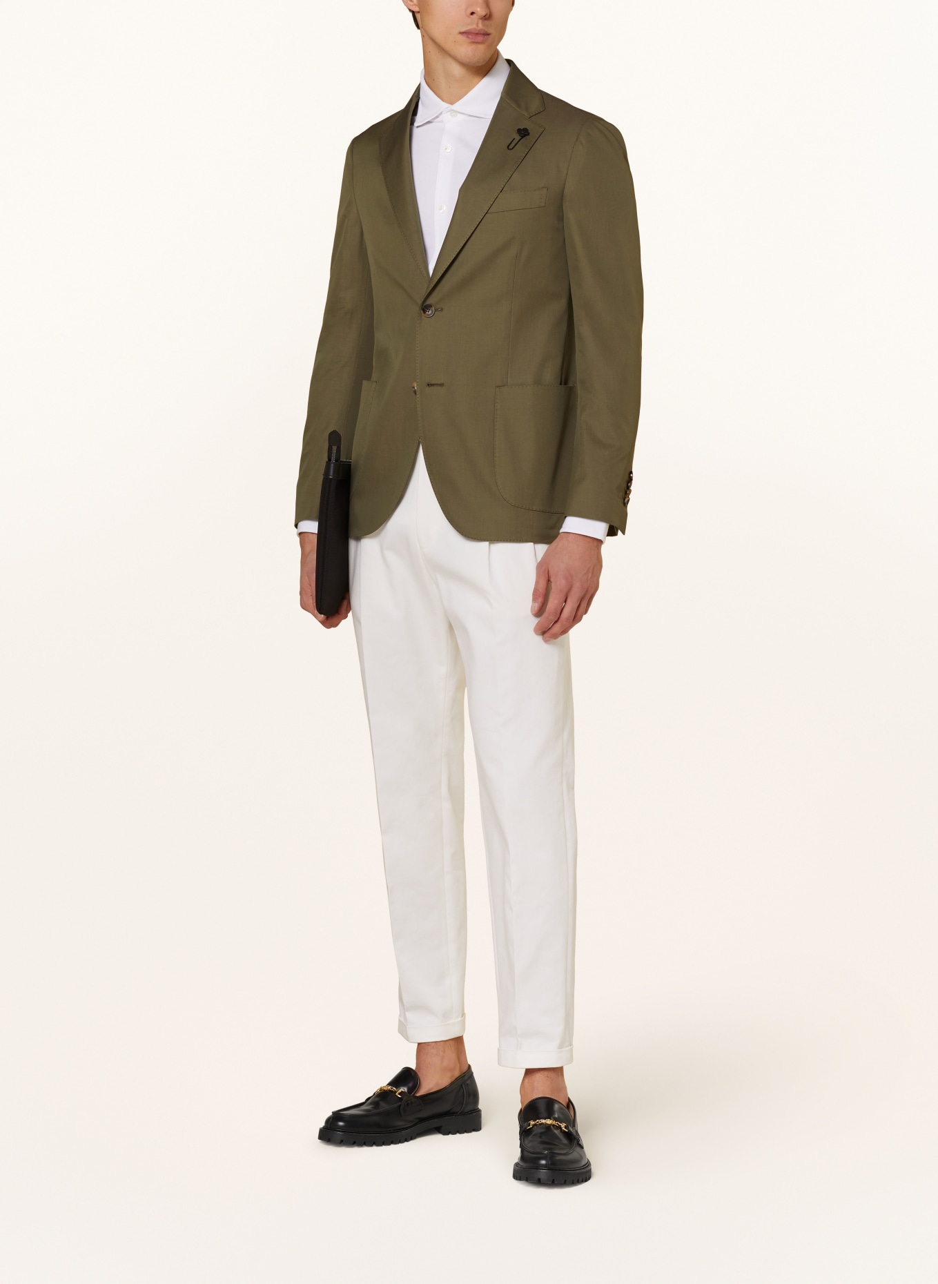 LARDINI Tailored jacket extra slim fit, Color: 500VE OLIVE (Image 2)