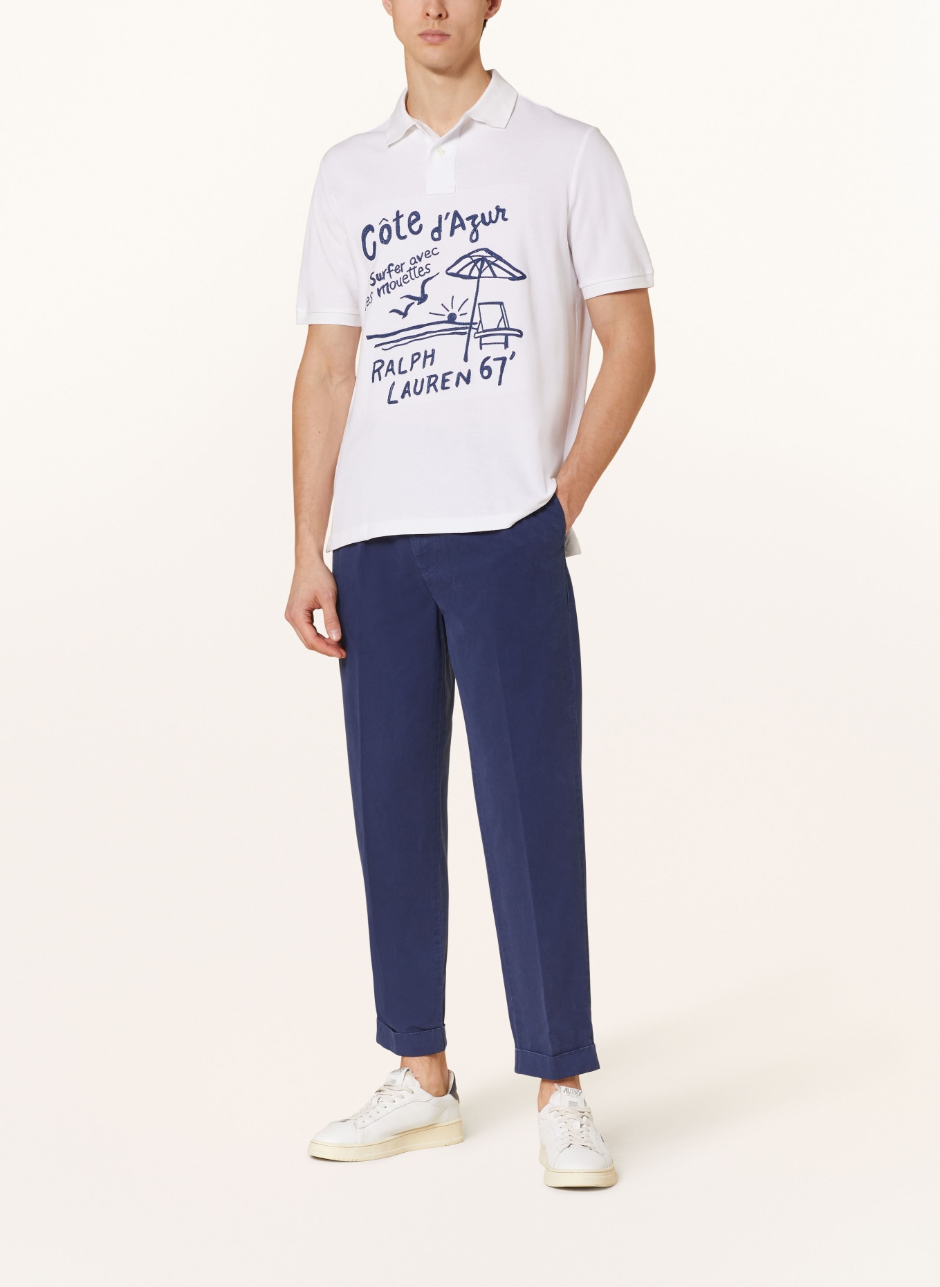 POLO RALPH LAUREN Piqué polo shirt classic fit, Color: WHITE/ DARK BLUE (Image 2)