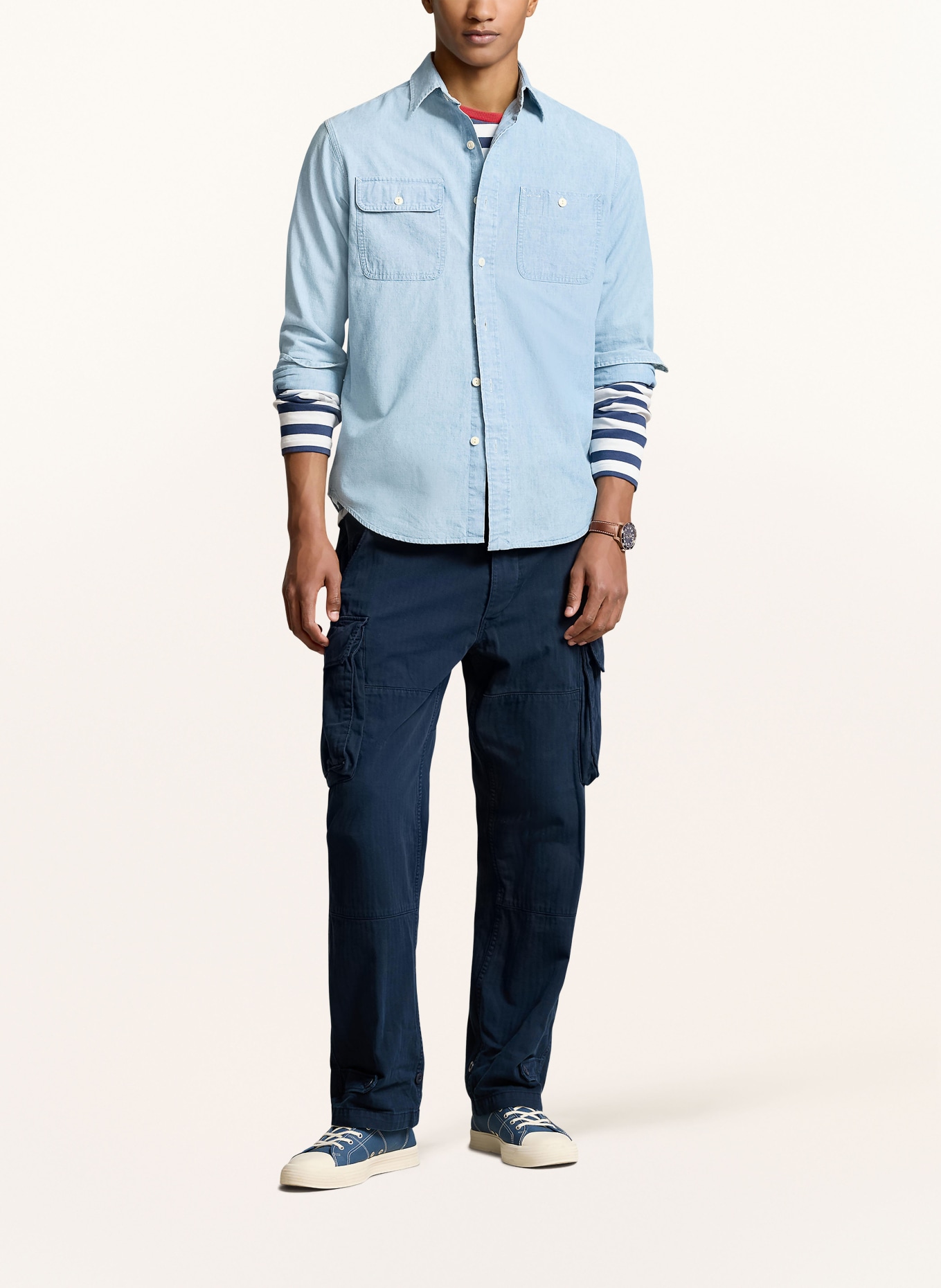POLO RALPH LAUREN Koszula classic fit w jeansowym stylu, Kolor: JASNONIEBIESKI (Obrazek 2)