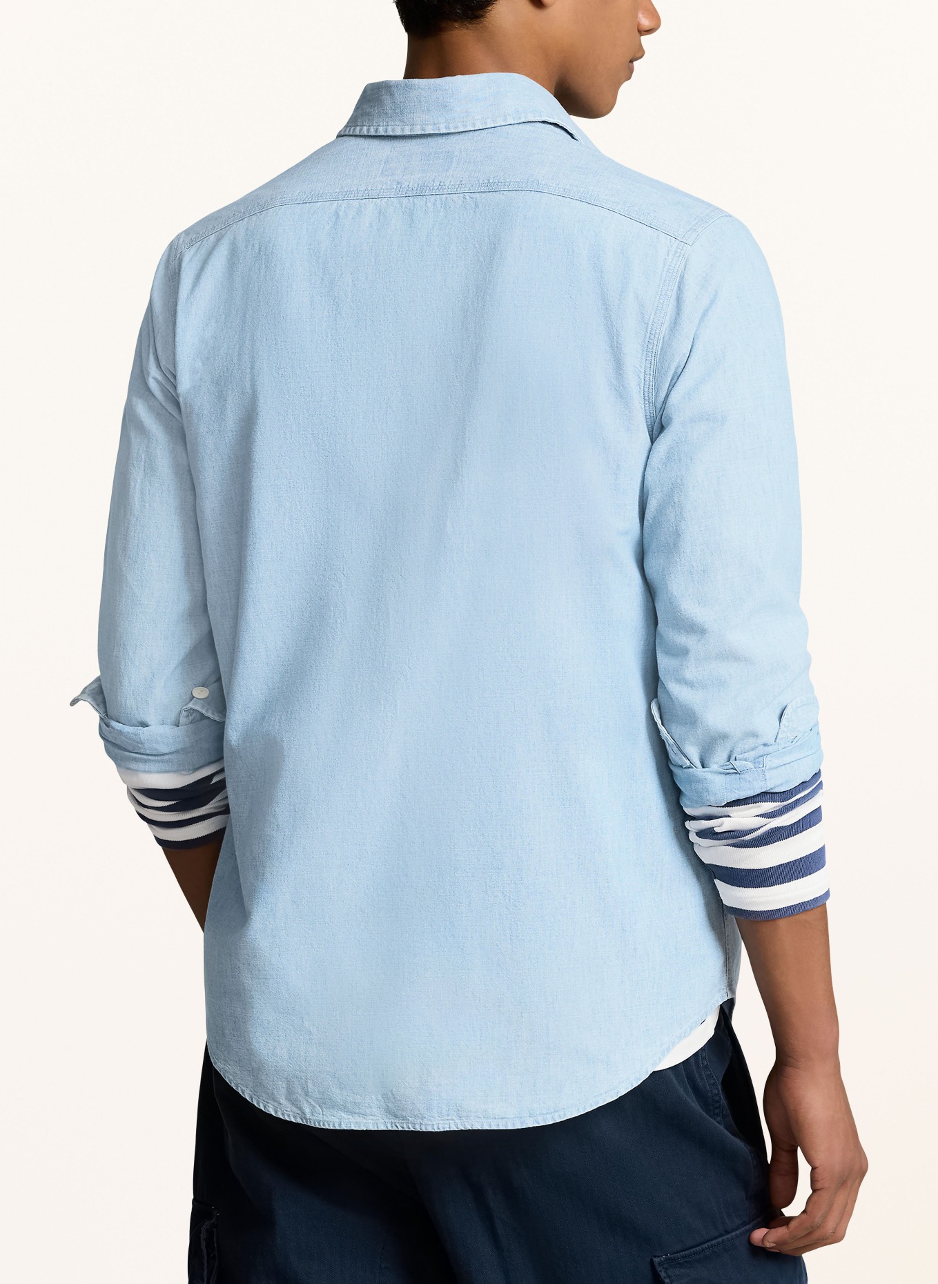 POLO RALPH LAUREN Shirt classic fit in denim look, Color: LIGHT BLUE (Image 3)