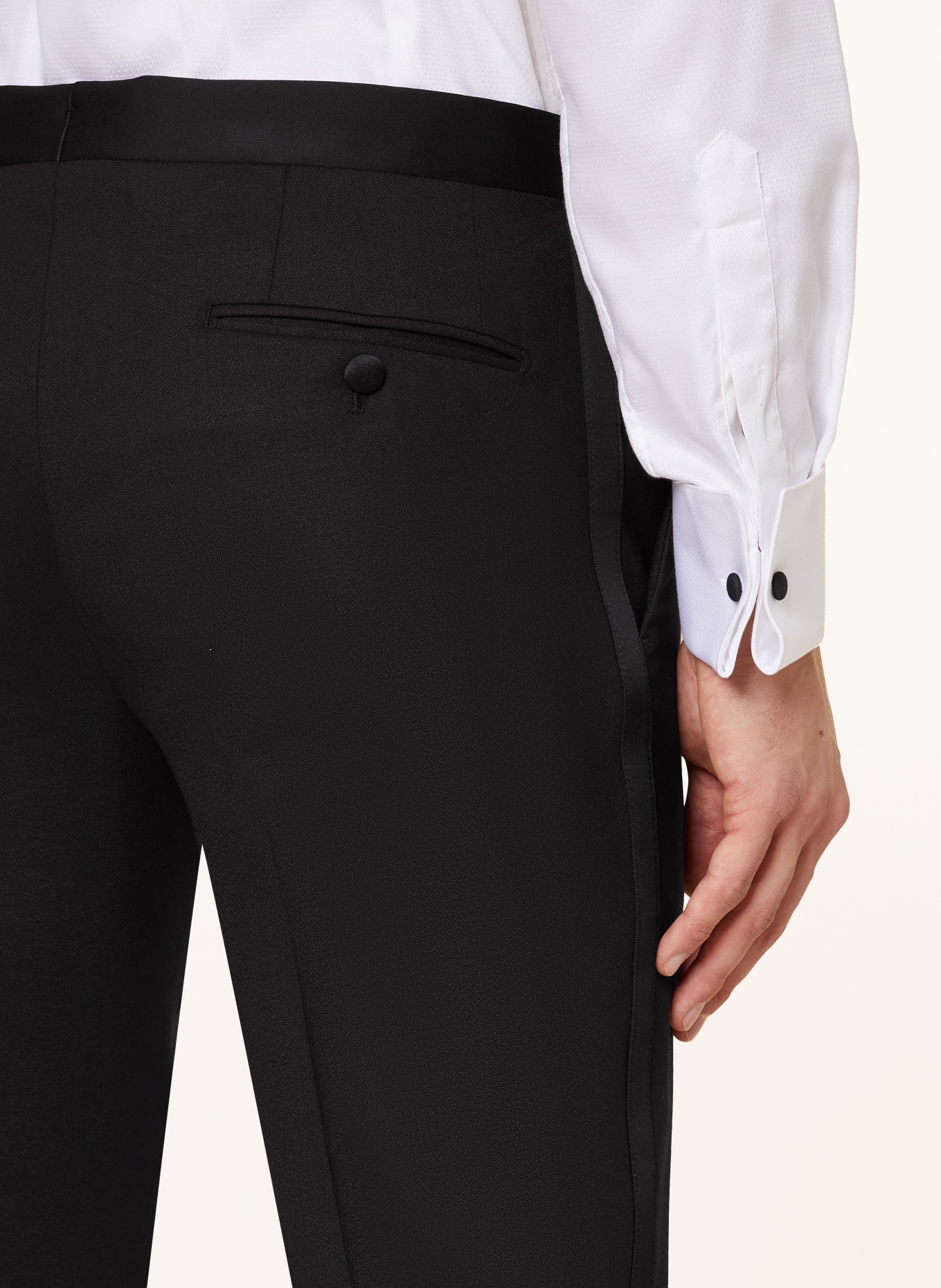 LARDINI Tuxedo extra slim fit with tuxedo stripes, Color: 999 BLACK (Image 7)