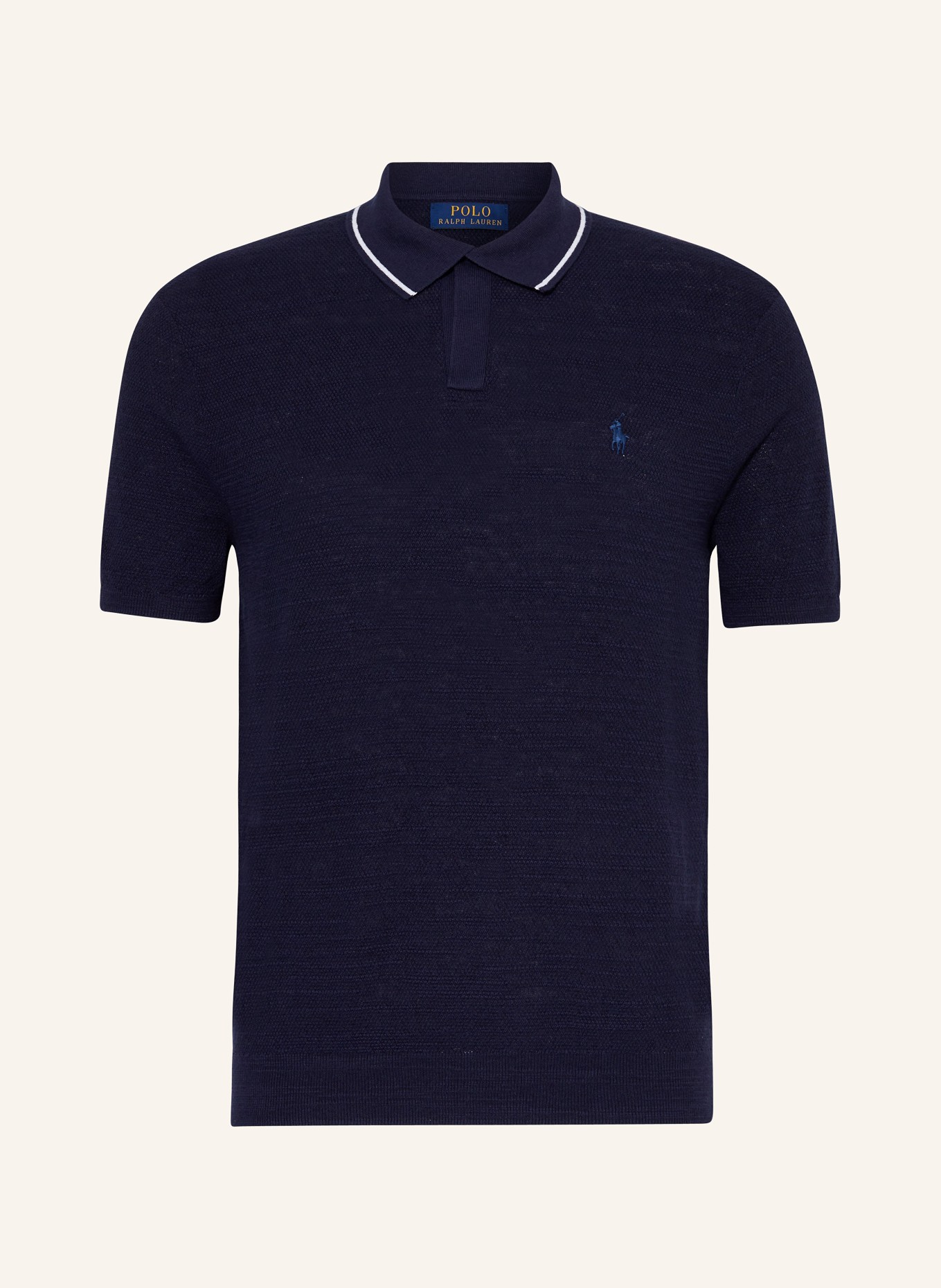 POLO RALPH LAUREN Knitted polo shirt, Color: DARK BLUE (Image 1)