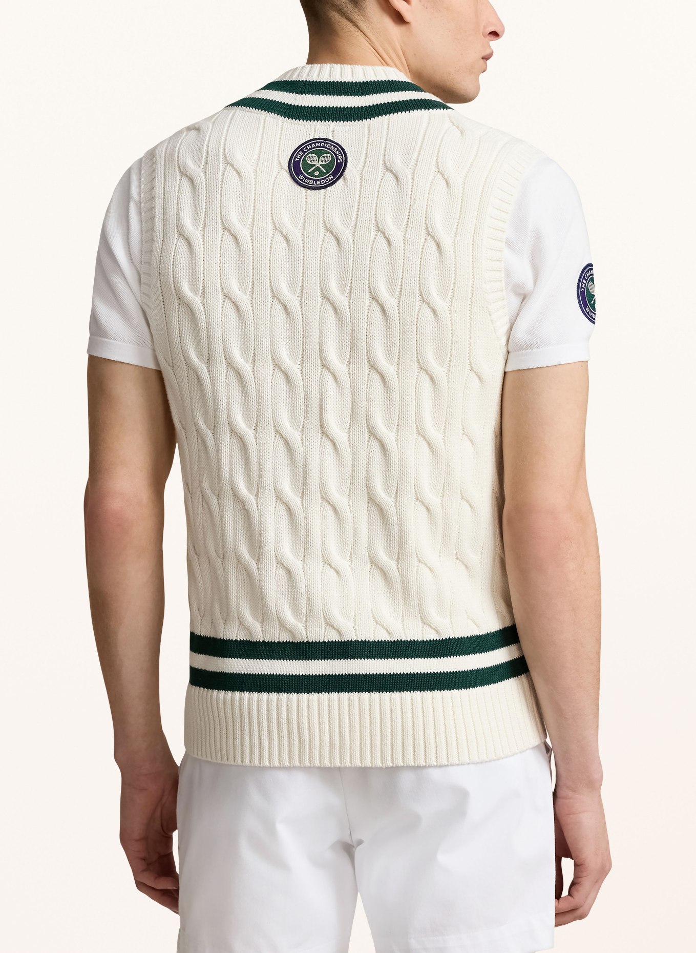 POLO RALPH LAUREN Sweater vest, Color: WHITE/ DARK GREEN (Image 3)