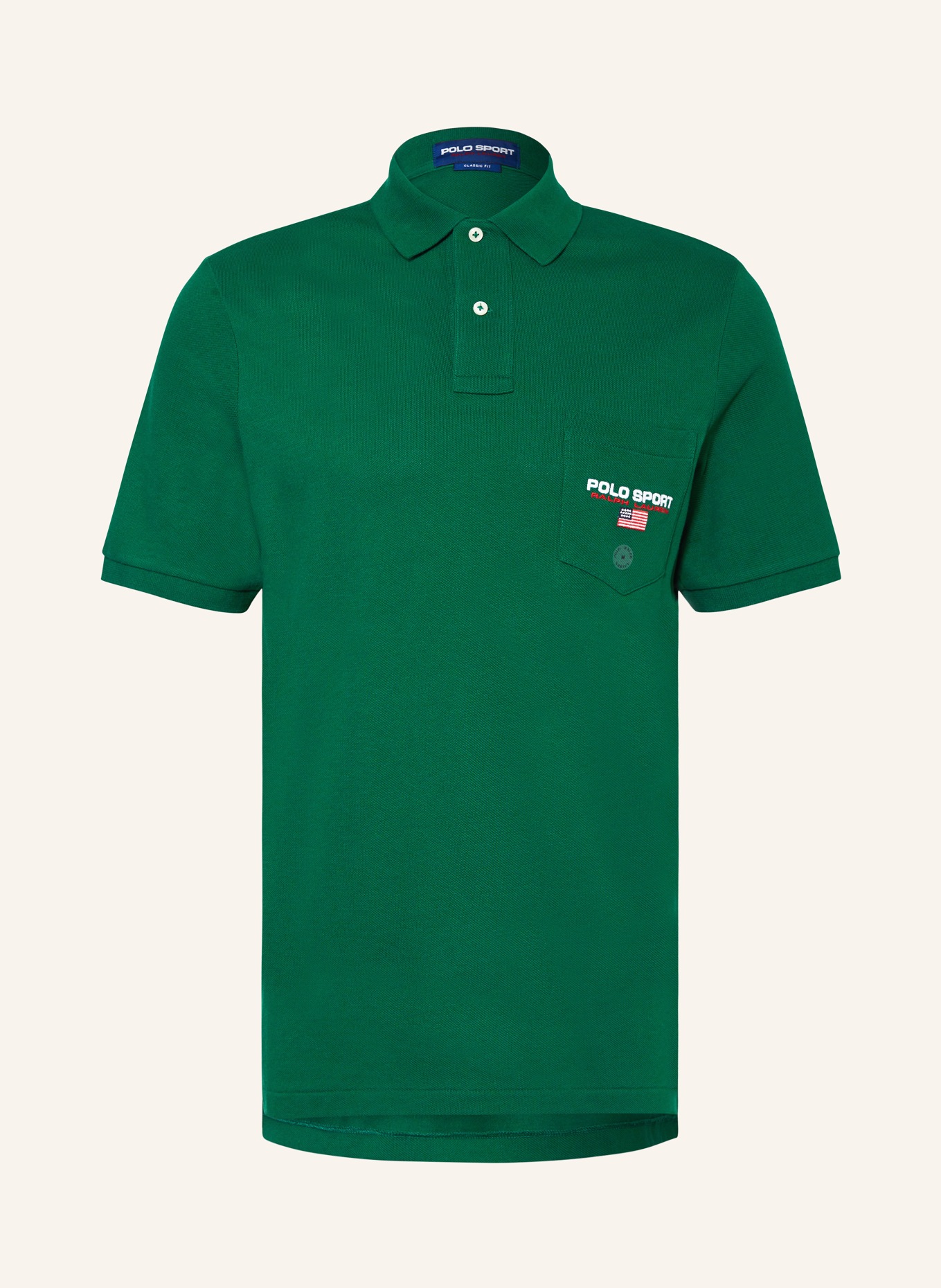 POLO SPORT Piqué polo shirt classic fit, Color: DARK GREEN (Image 1)
