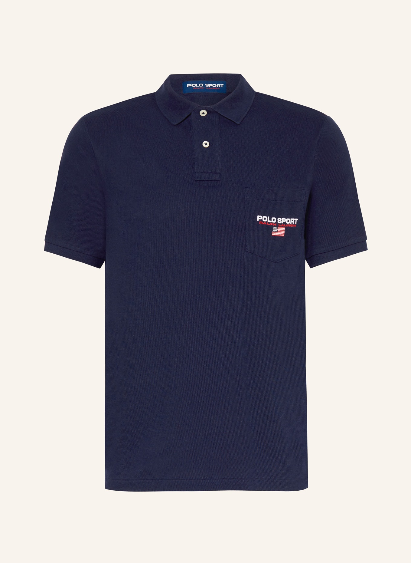 POLO SPORT Piqué polo shirt classic fit, Color: DARK BLUE (Image 1)