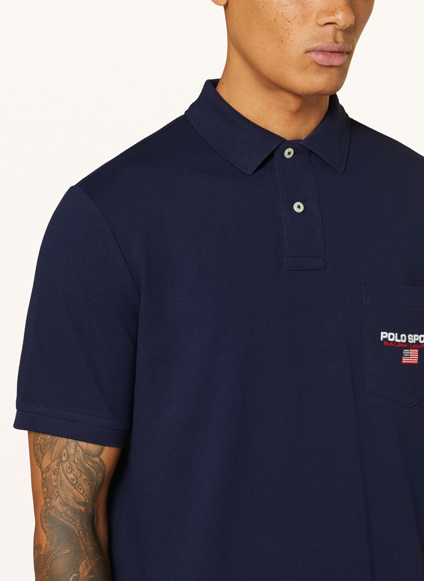 POLO SPORT Piqué-Poloshirt Classic Fit, Farbe: DUNKELBLAU (Bild 4)