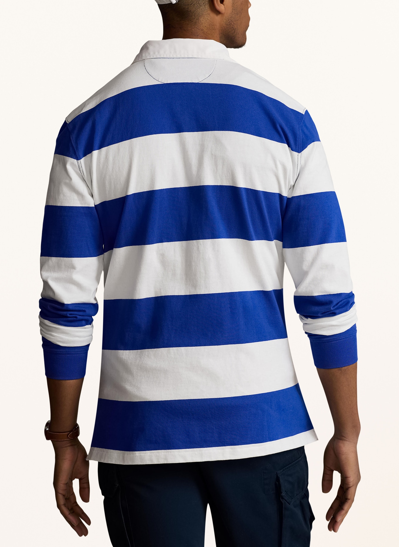 POLO RALPH LAUREN Big & Tall Jersey polo shirt, Color: BLUE/ WHITE (Image 3)
