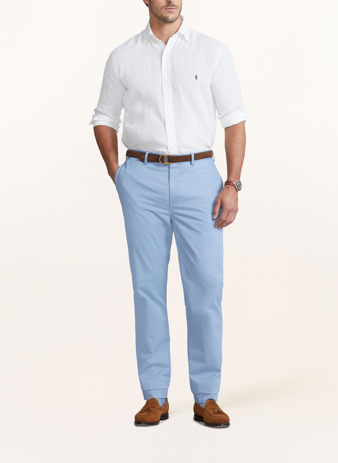 POLO RALPH LAUREN Big & Tall Linen shirt slim fit, Color: WHITE (Image 2)