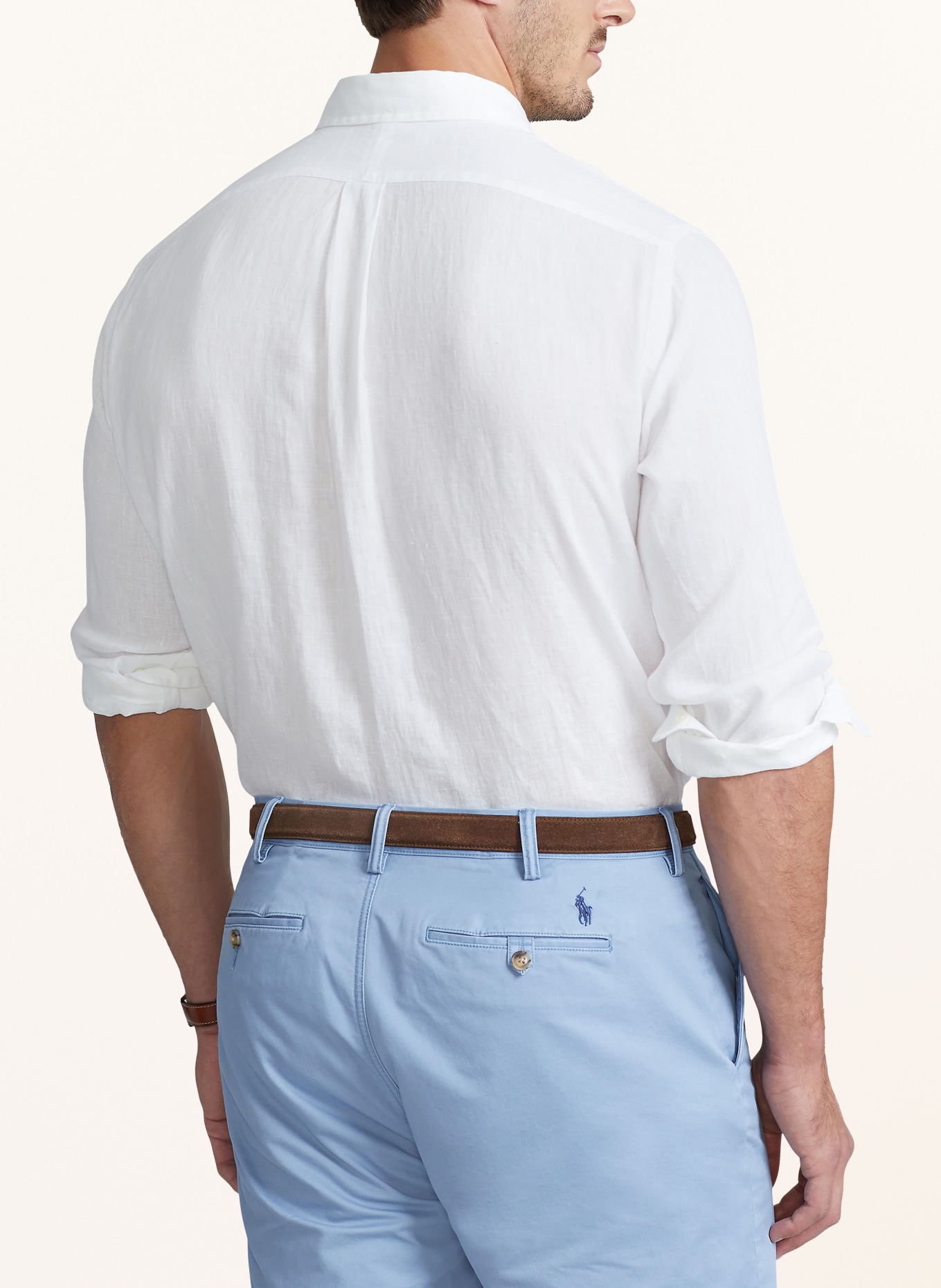 POLO RALPH LAUREN Big & Tall Linen shirt slim fit, Color: WHITE (Image 3)