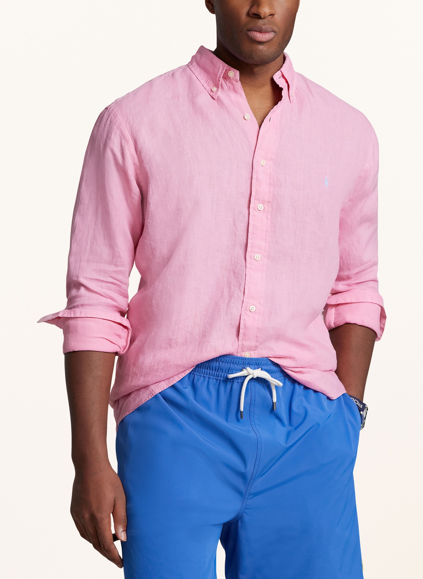 POLO RALPH LAUREN Big & Tall Leinenhemd Slim Fit: PINK