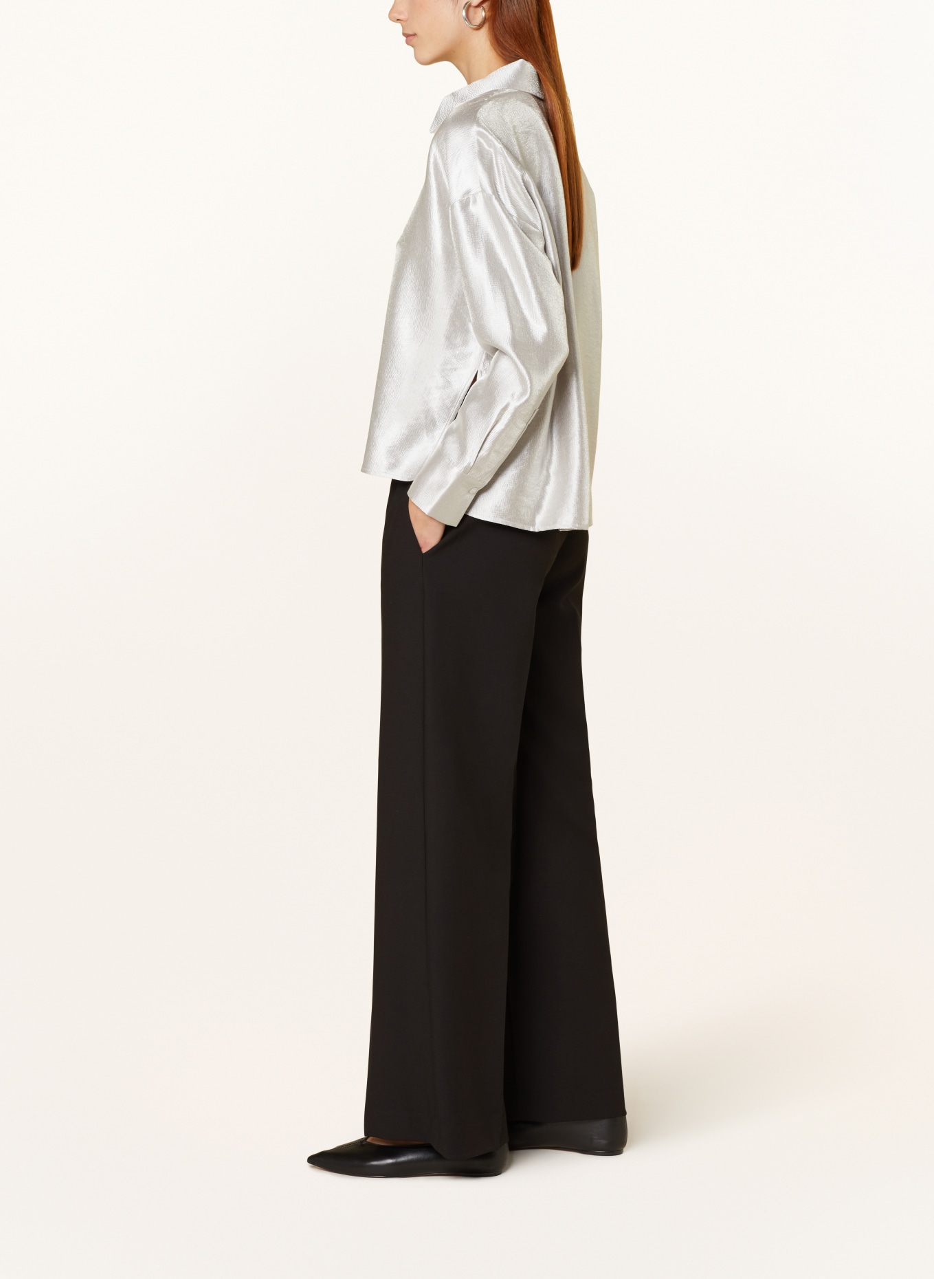 someday Wide leg trousers CATSBY, Color: BLACK (Image 4)