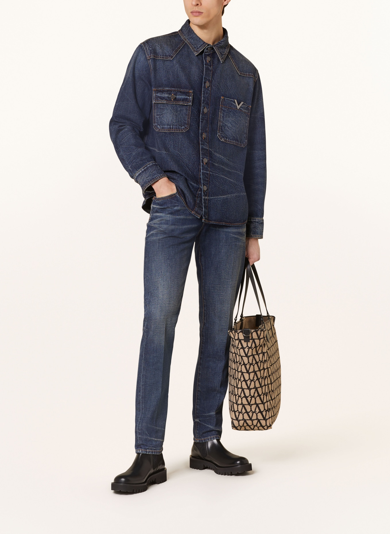 VALENTINO Jeans Extra Slim Fit, Farbe: 528 DENIM SCURO (Bild 2)