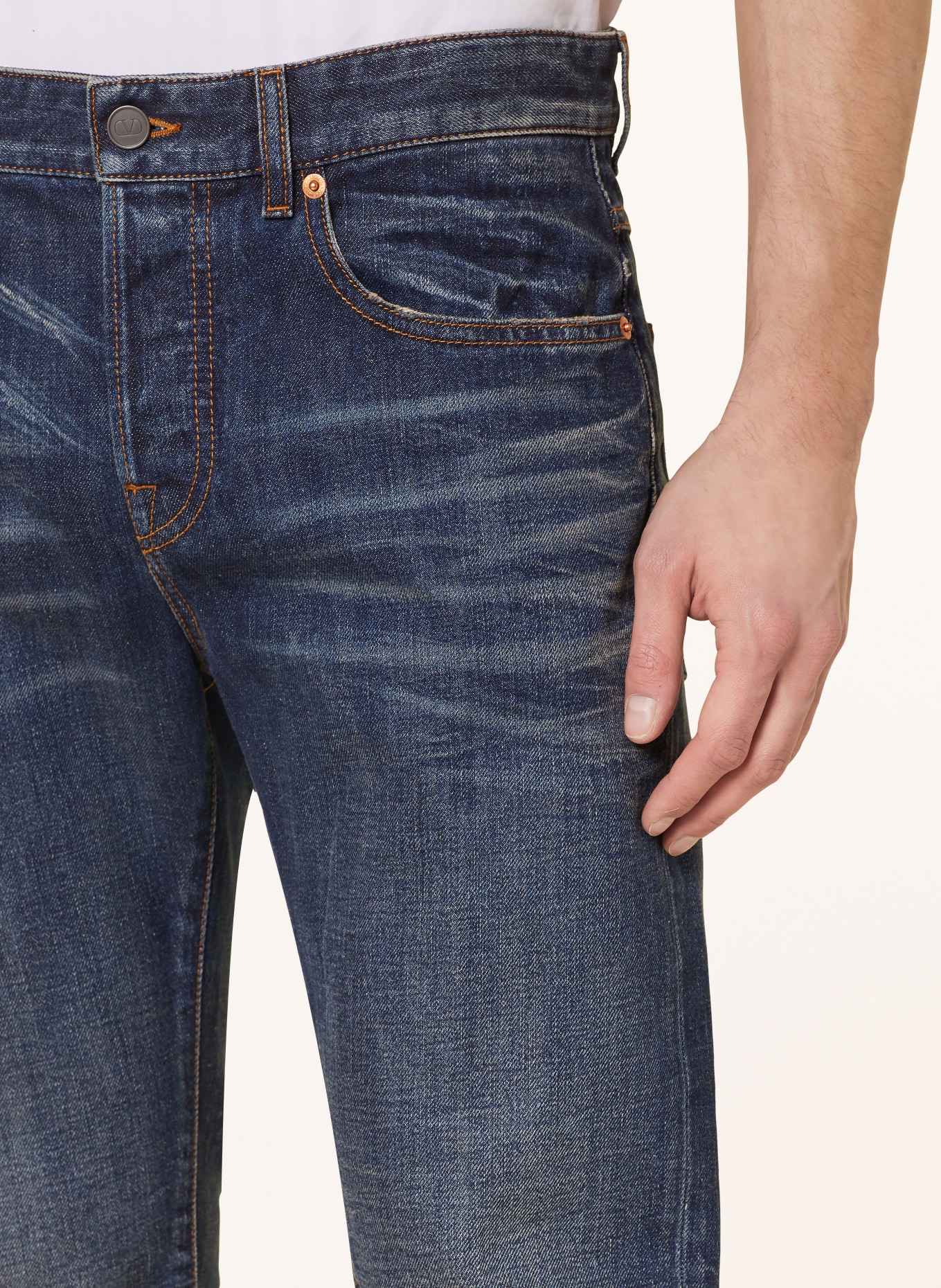 VALENTINO Jeans Extra Slim Fit, Farbe: 528 DENIM SCURO (Bild 5)