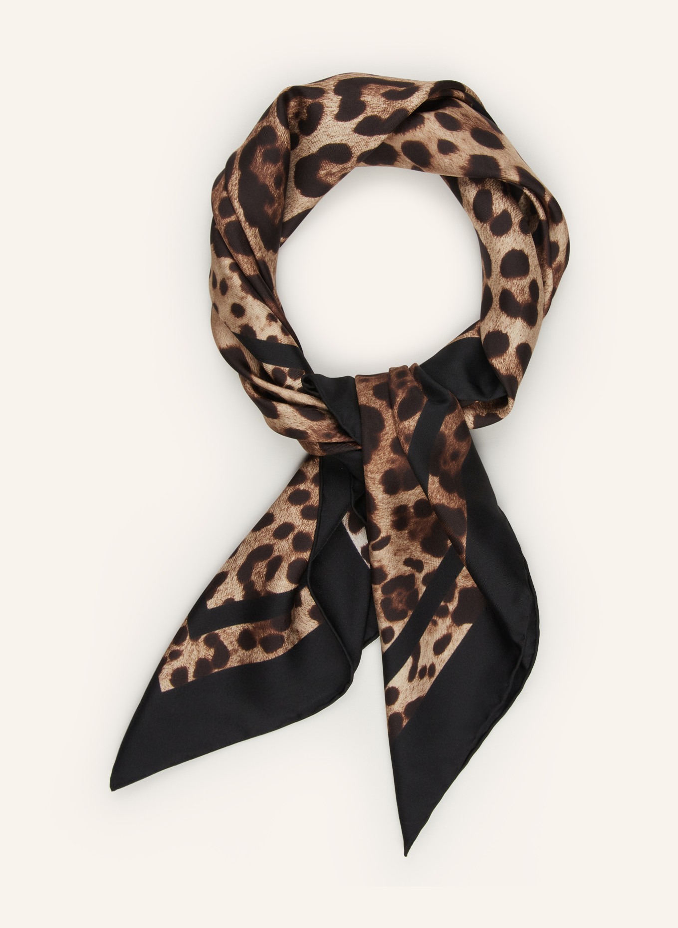 DOLCE & GABBANA Silk scarf, Color: BROWN/ LIGHT BROWN/ BLACK (Image 2)