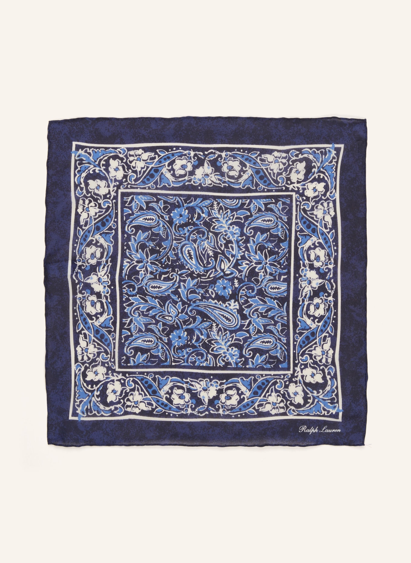 RALPH LAUREN PURPLE LABEL Pocket square, Color: DARK BLUE/ BLUE (Image 2)