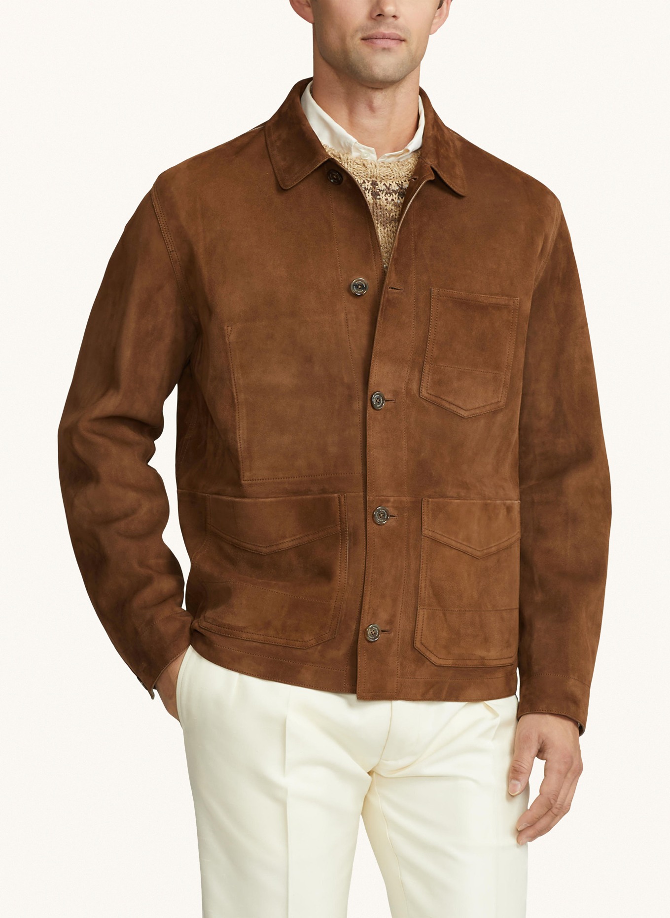 RALPH LAUREN PURPLE LABEL Leather jacket, Color: BROWN (Image 2)