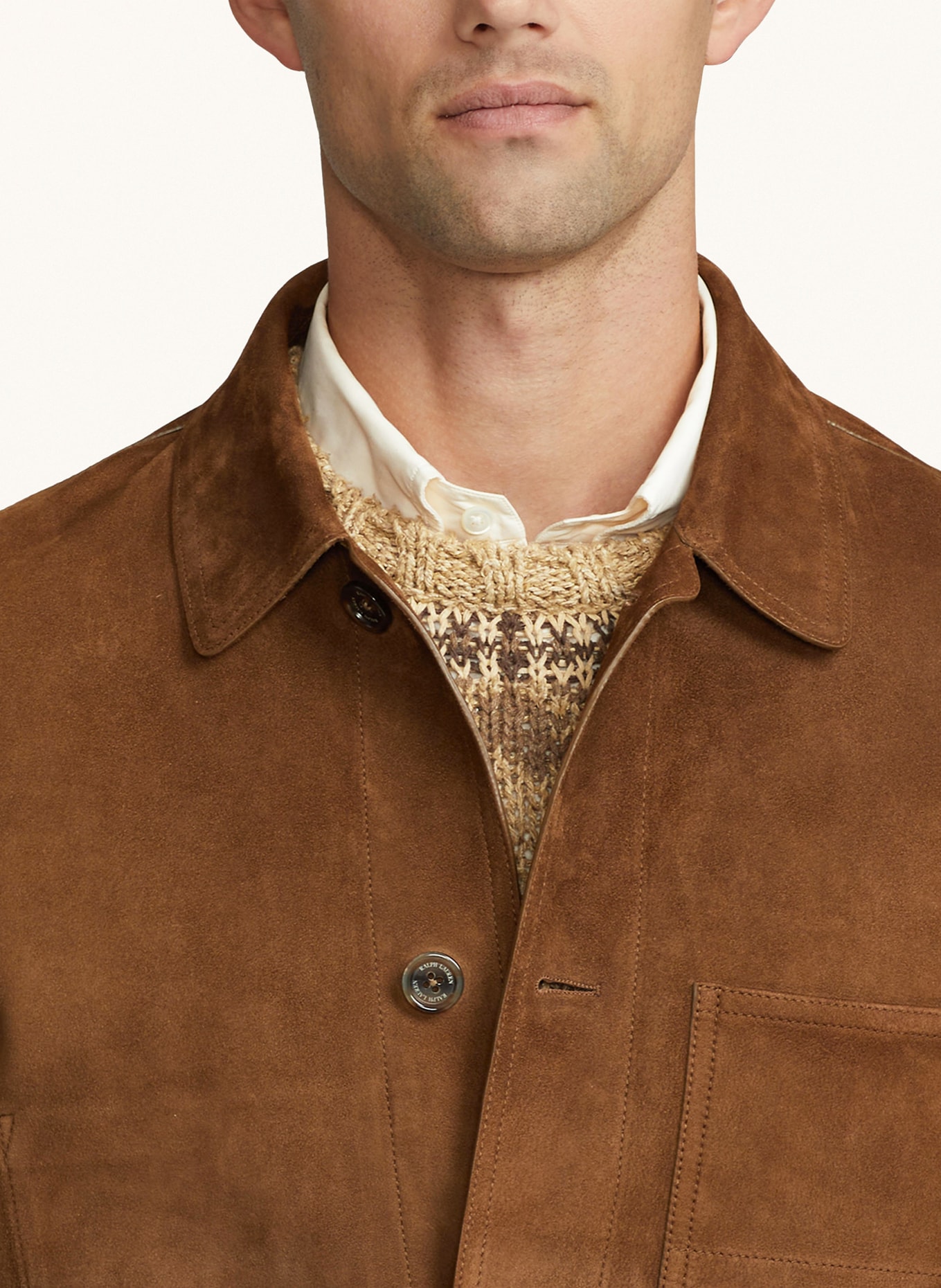 RALPH LAUREN PURPLE LABEL Leather jacket, Color: BROWN (Image 4)