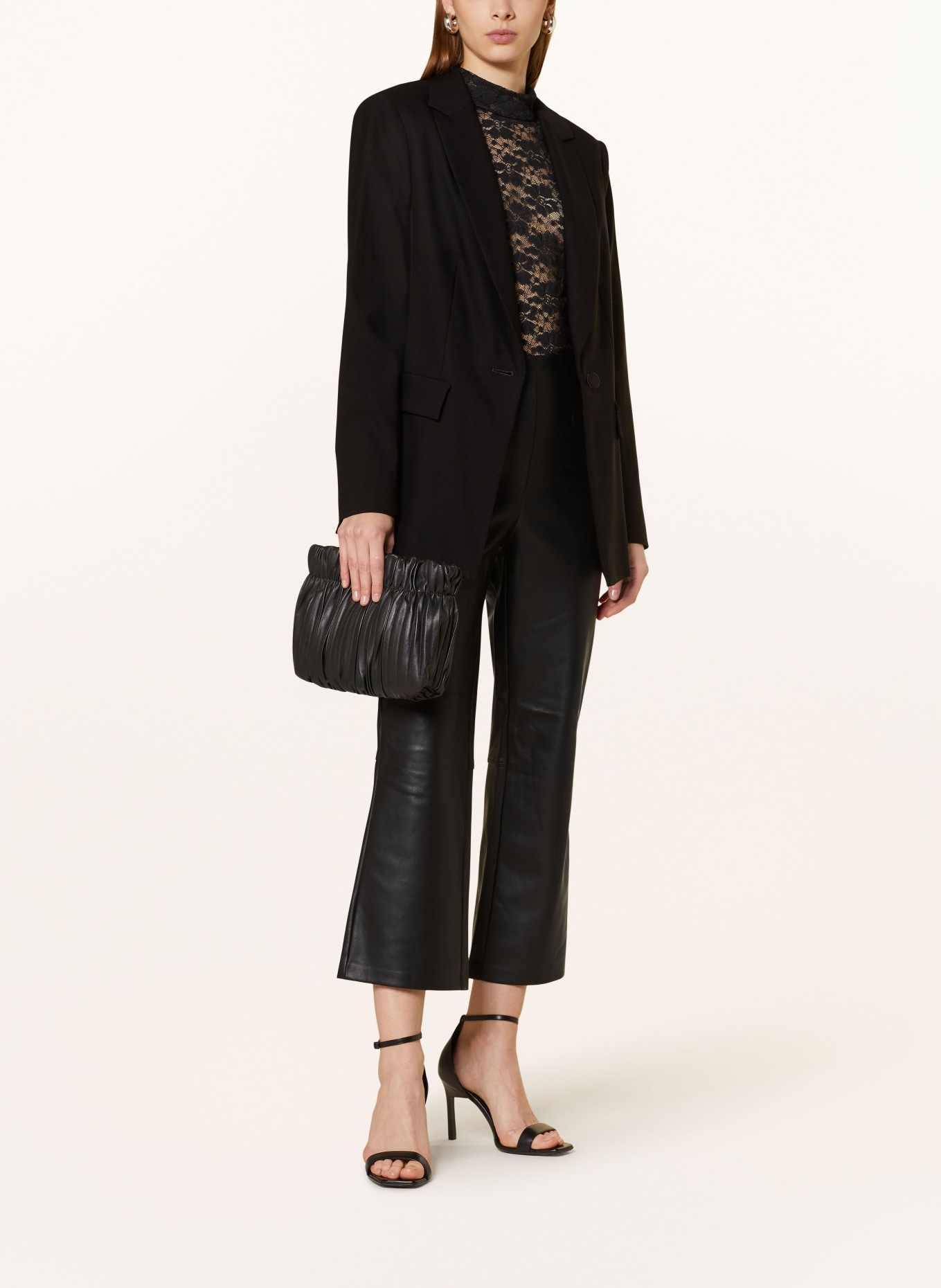 Phase Eight 7/8 trousers MARIELLE in leather look, Color: BLACK (Image 2)