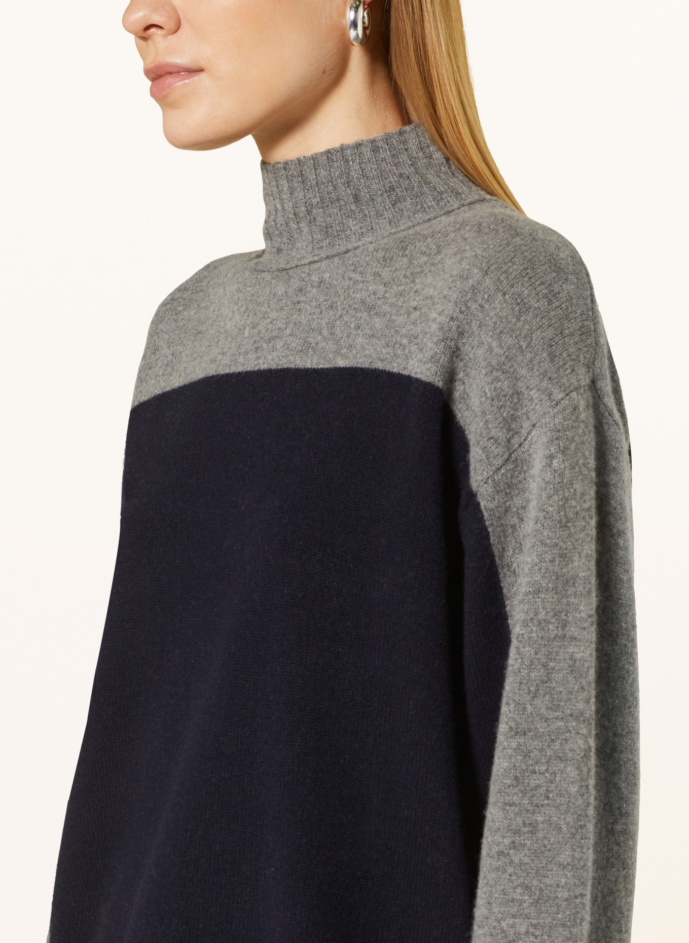 WHISTLES Sweater, Color: GRAY/ DARK BLUE (Image 4)