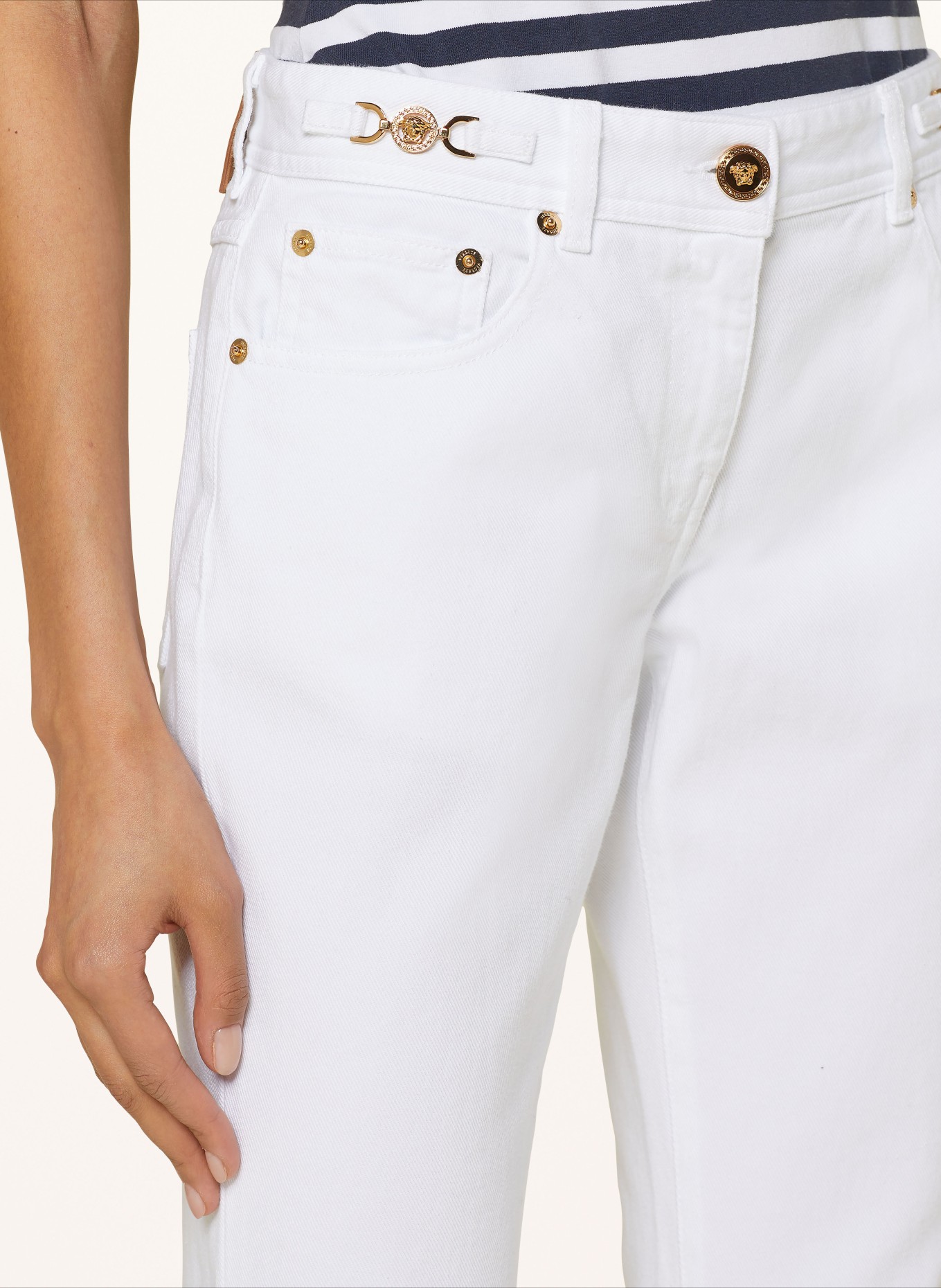 VERSACE 7/8 jeans, Color: WHITE (Image 5)