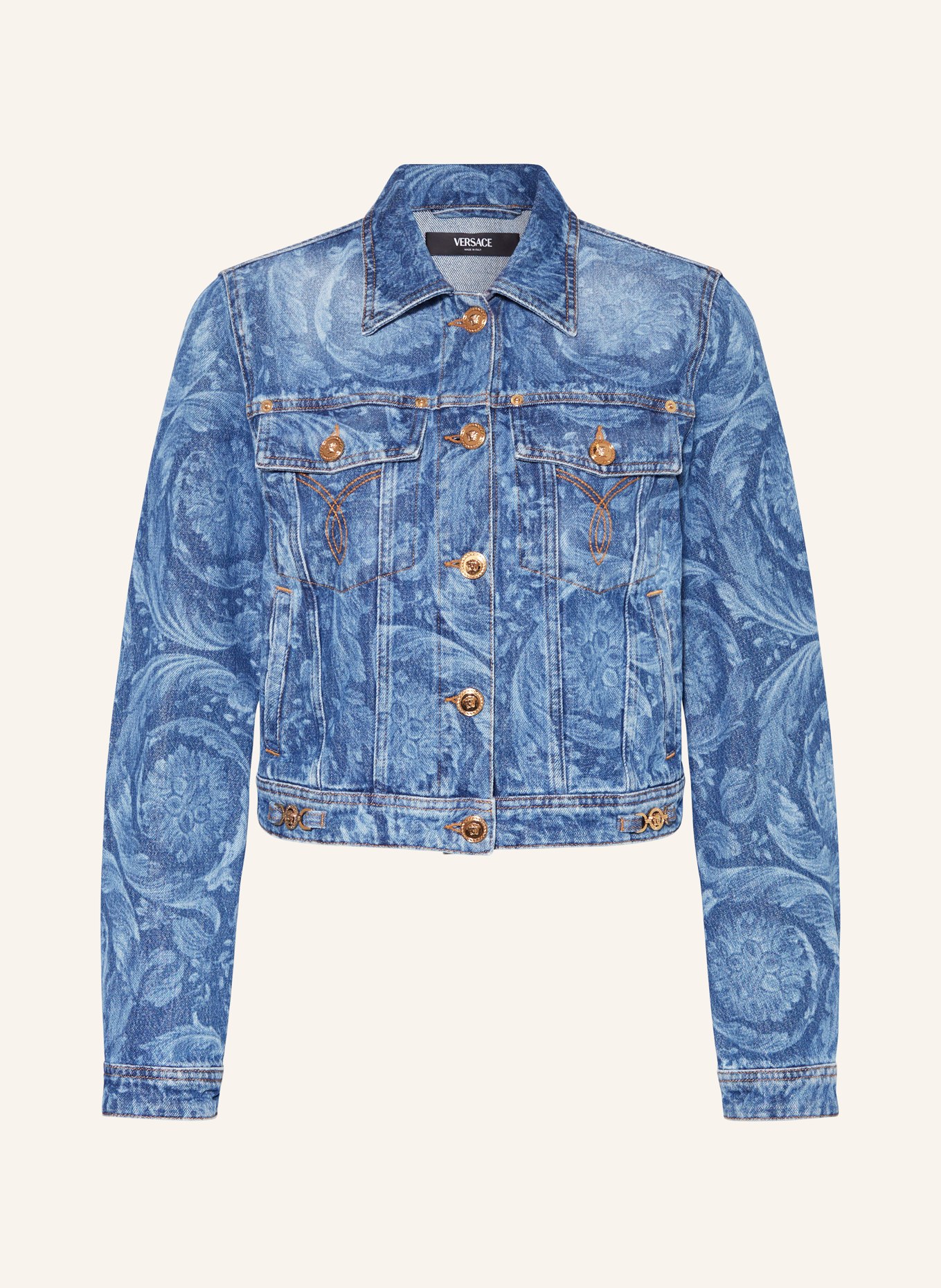 VERSACE Denim jacket, Color: BLUE/ LIGHT BLUE (Image 1)
