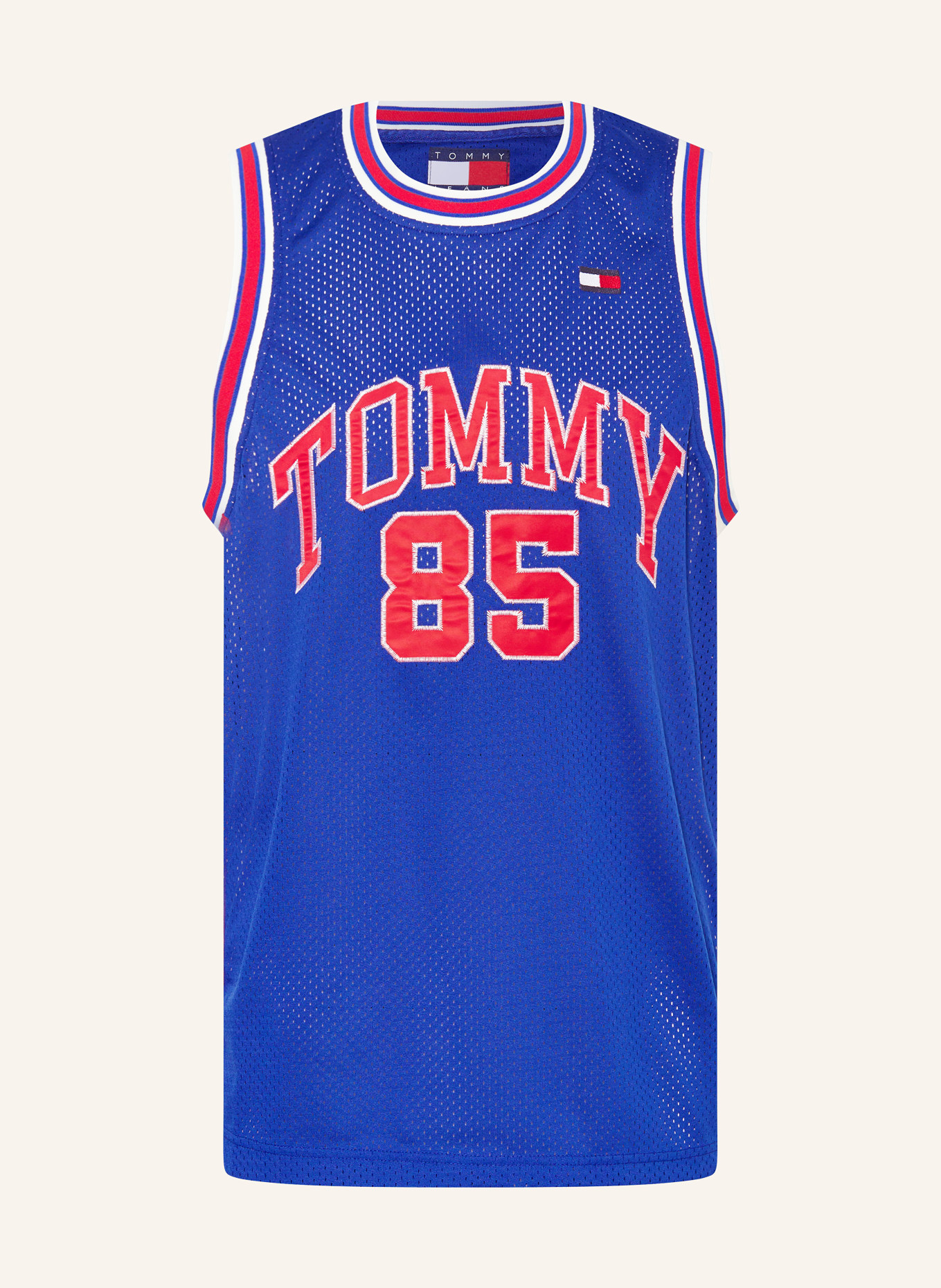 TOMMY JEANS Tank top made of mesh, Color: BLUE/ RED (Image 1)