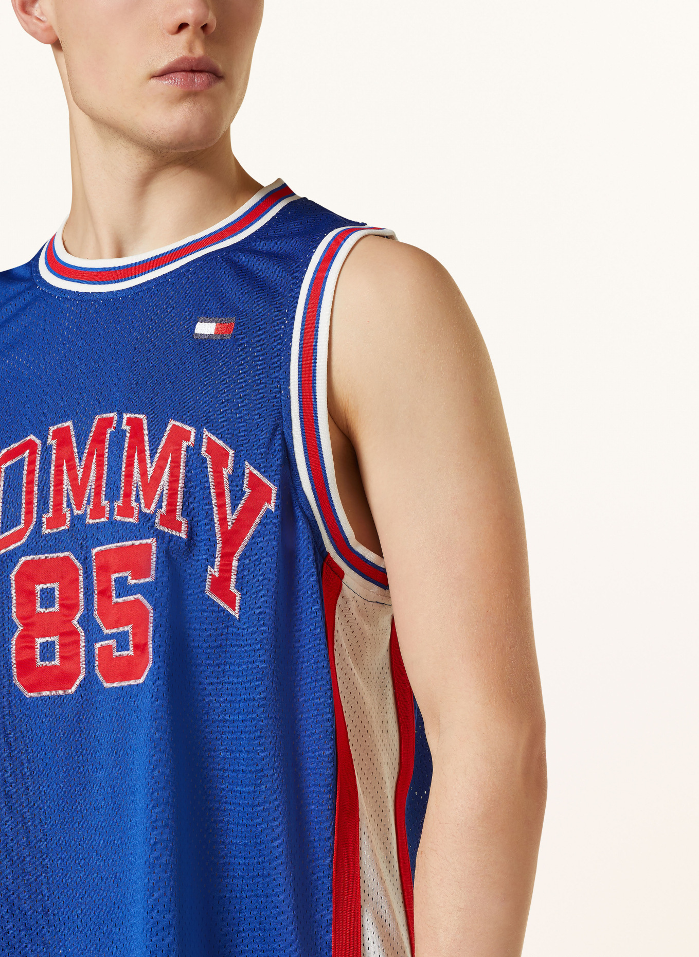 TOMMY JEANS Tank top made of mesh, Color: BLUE/ RED (Image 4)