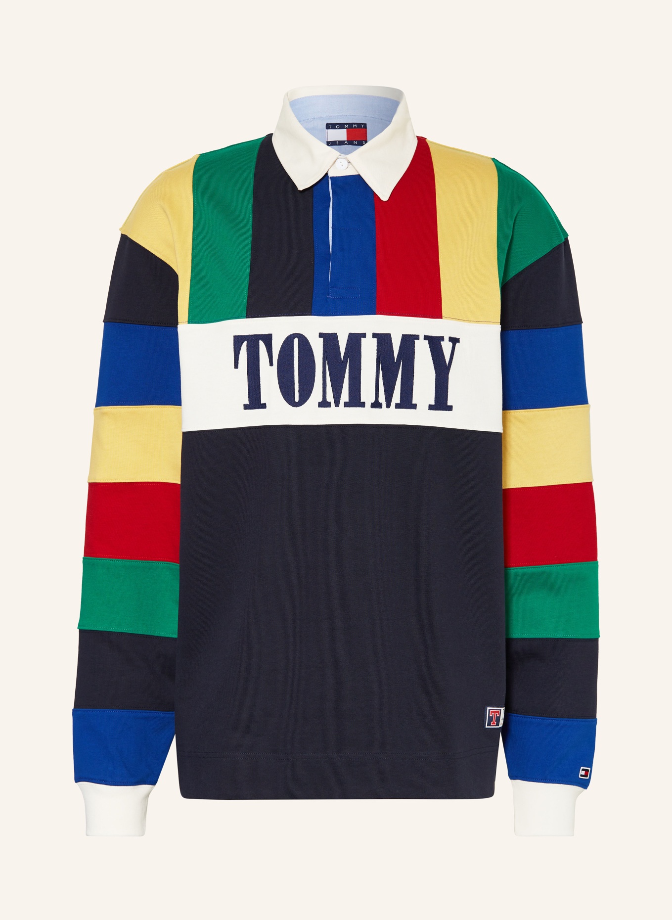 TOMMY JEANS Rugbyshirt, Farbe: DUNKELBLAU/ GELB/ ROT (Bild 1)