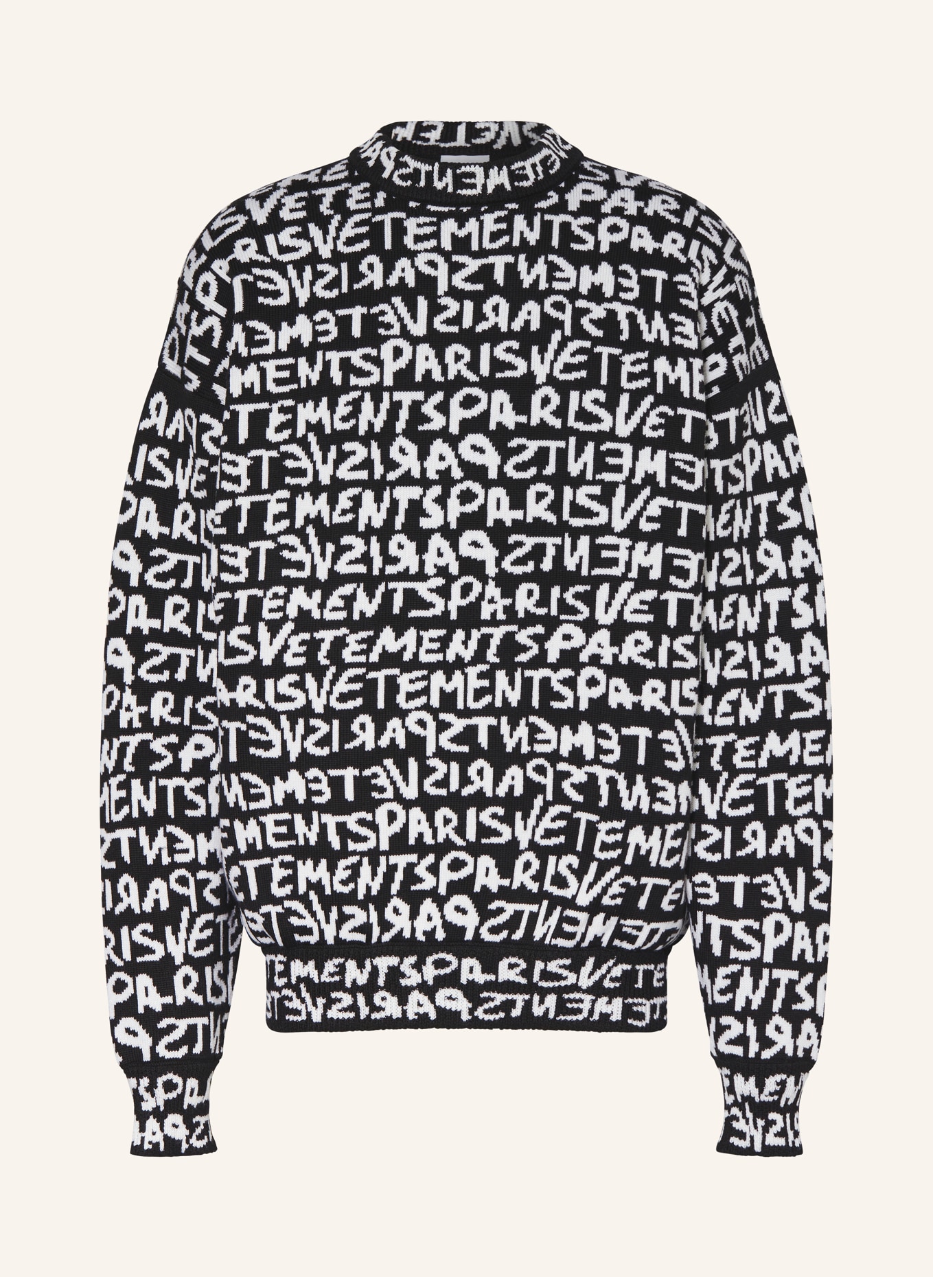 VETEMENTS Sweter oversize, Kolor: CZARNY/ BIAŁY (Obrazek 1)