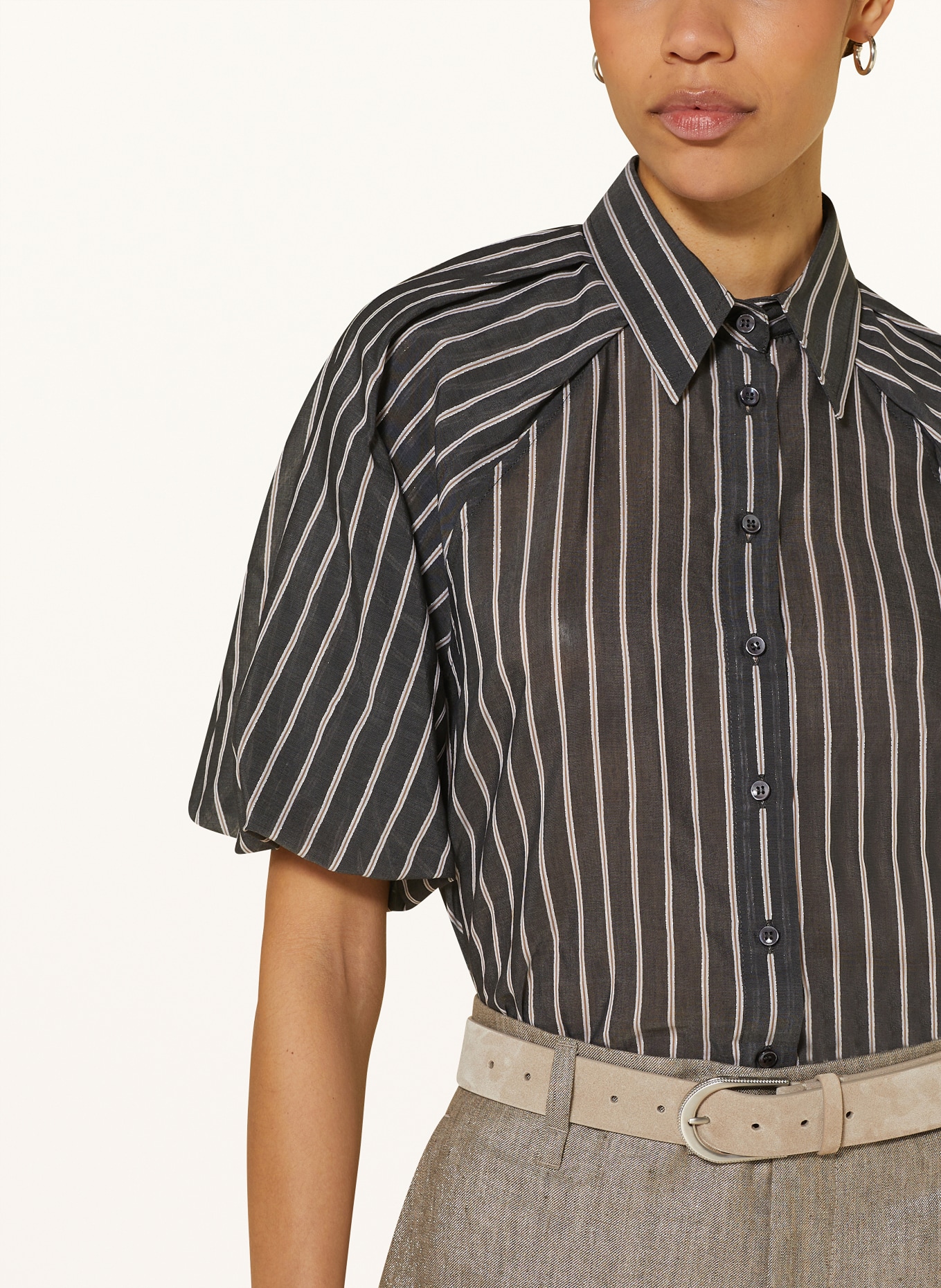 BRUNELLO CUCINELLI Shirt blouse, Color: DARK GRAY/ BROWN/ ECRU (Image 4)