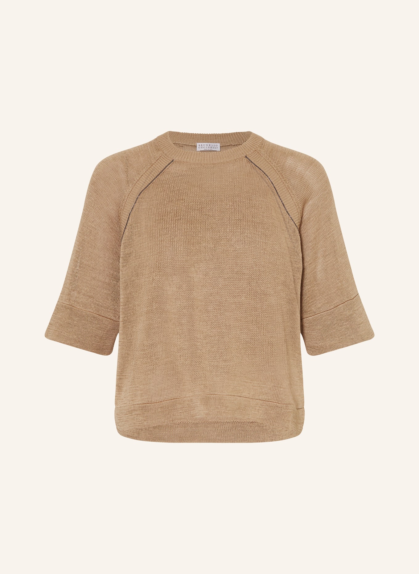 BRUNELLO CUCINELLI Cropped knit shirt, Color: BEIGE (Image 1)