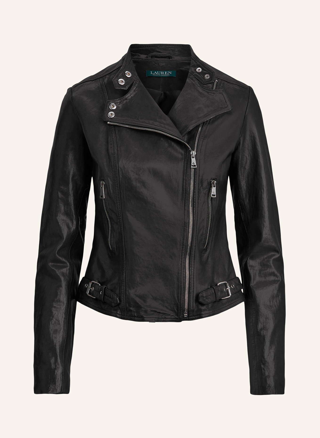 LAUREN RALPH LAUREN Leather jacket, Color: BLACK (Image 1)