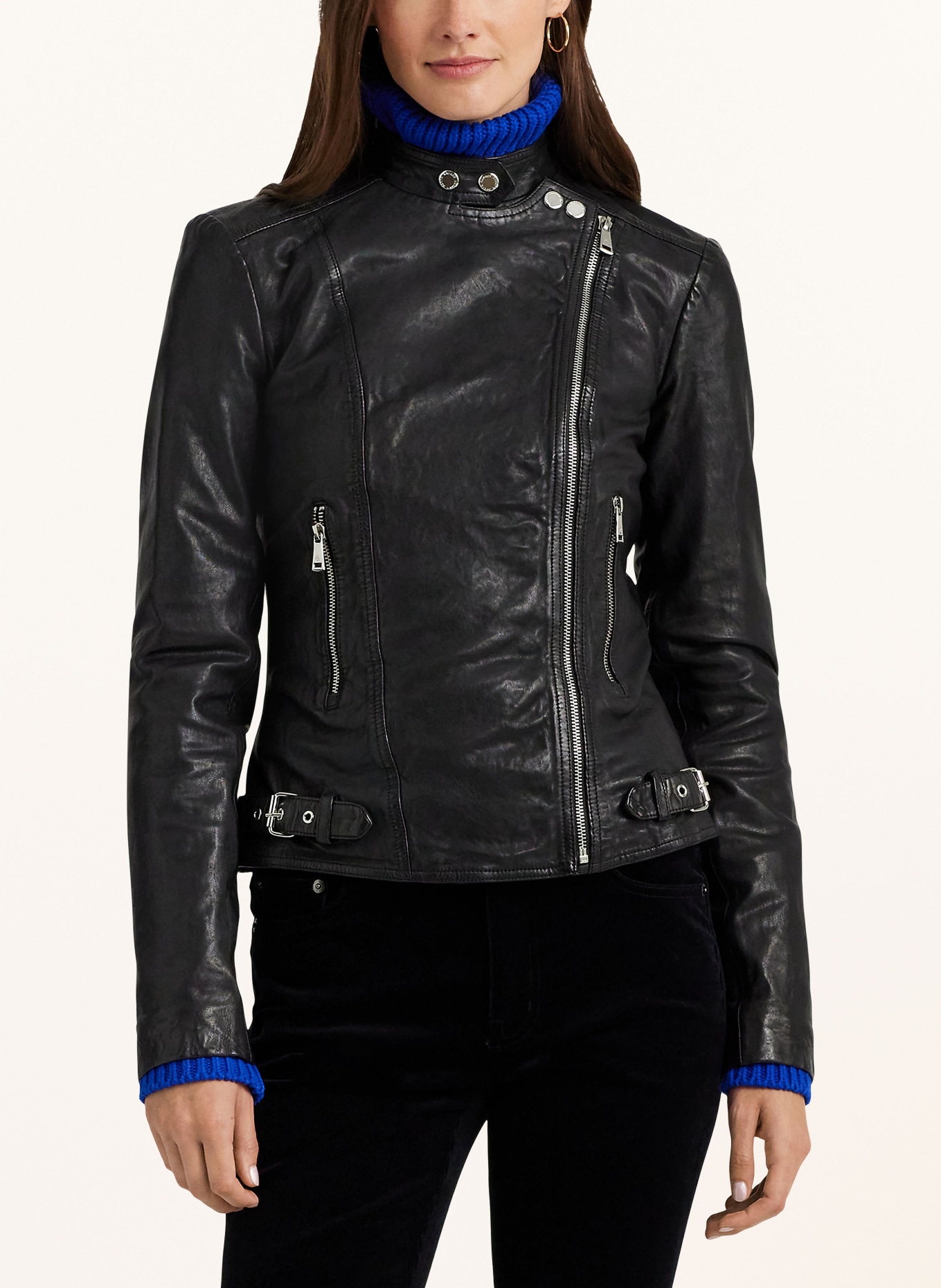 LAUREN RALPH LAUREN Leather jacket, Color: BLACK (Image 4)