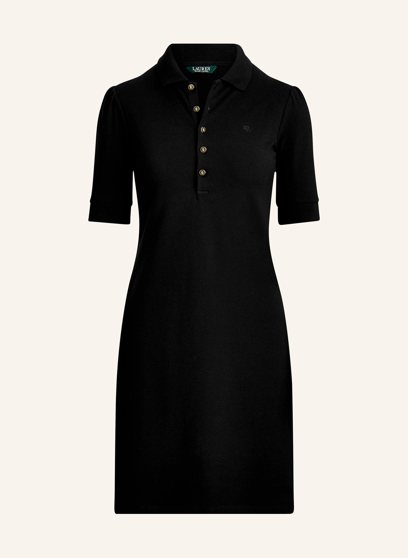 LAUREN RALPH LAUREN Piqué polo dress, Color: BLACK (Image 1)