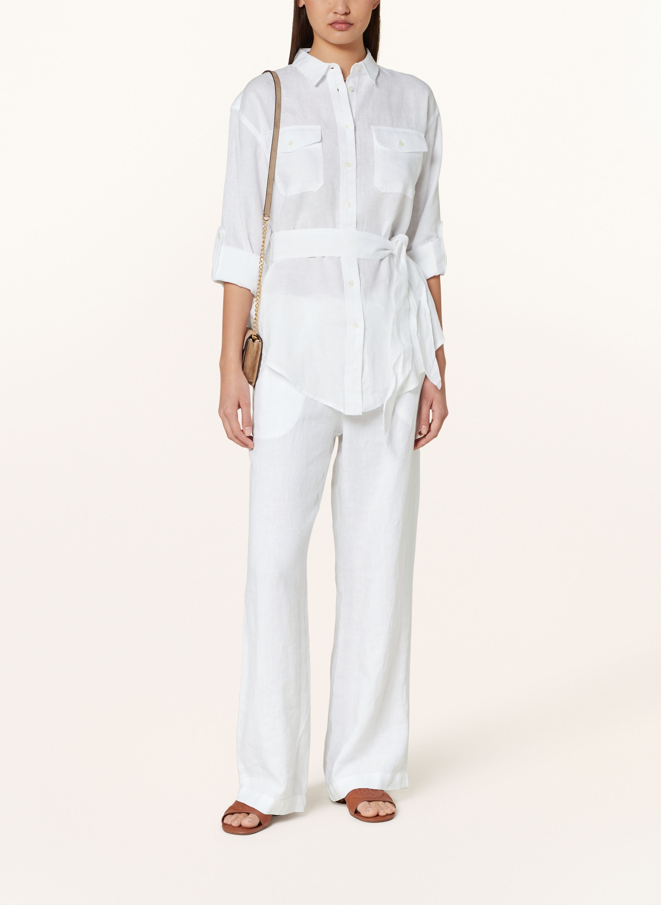 LAUREN RALPH LAUREN Shirt blouse made of linen, Color: WHITE (Image 2)