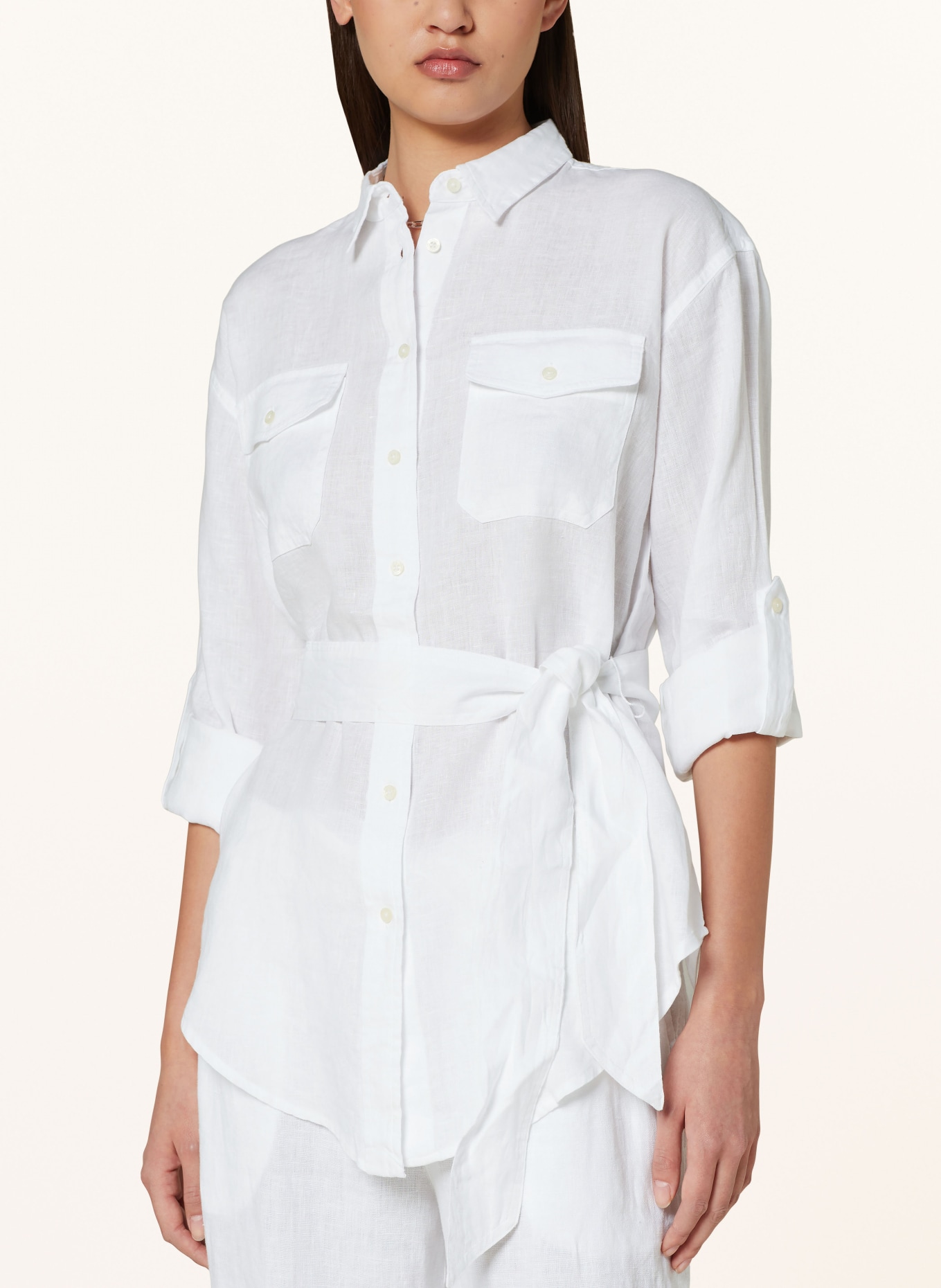 LAUREN RALPH LAUREN Shirt blouse made of linen, Color: WHITE (Image 4)