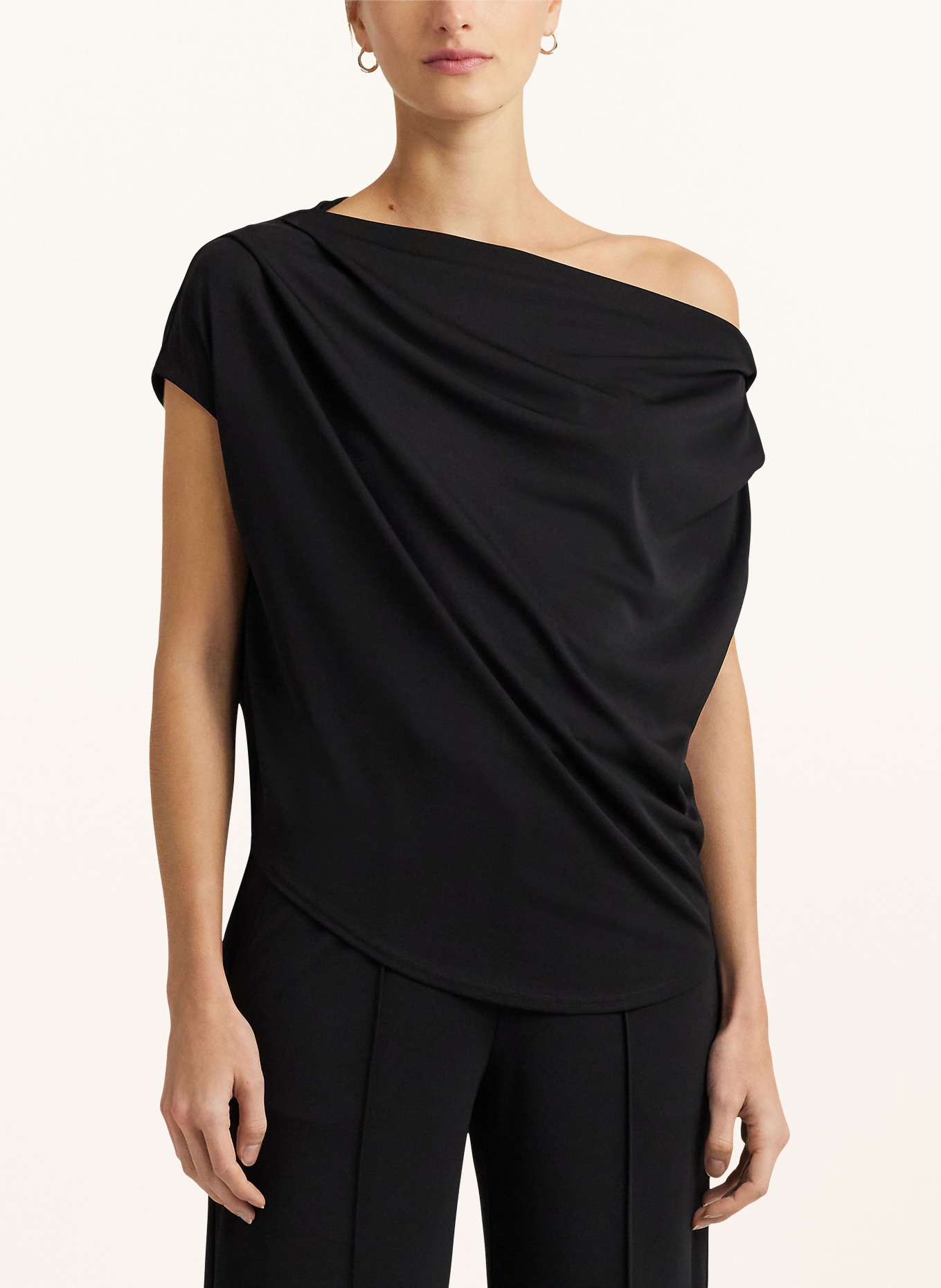 LAUREN RALPH LAUREN One-shoulder top, Color: BLACK (Image 4)