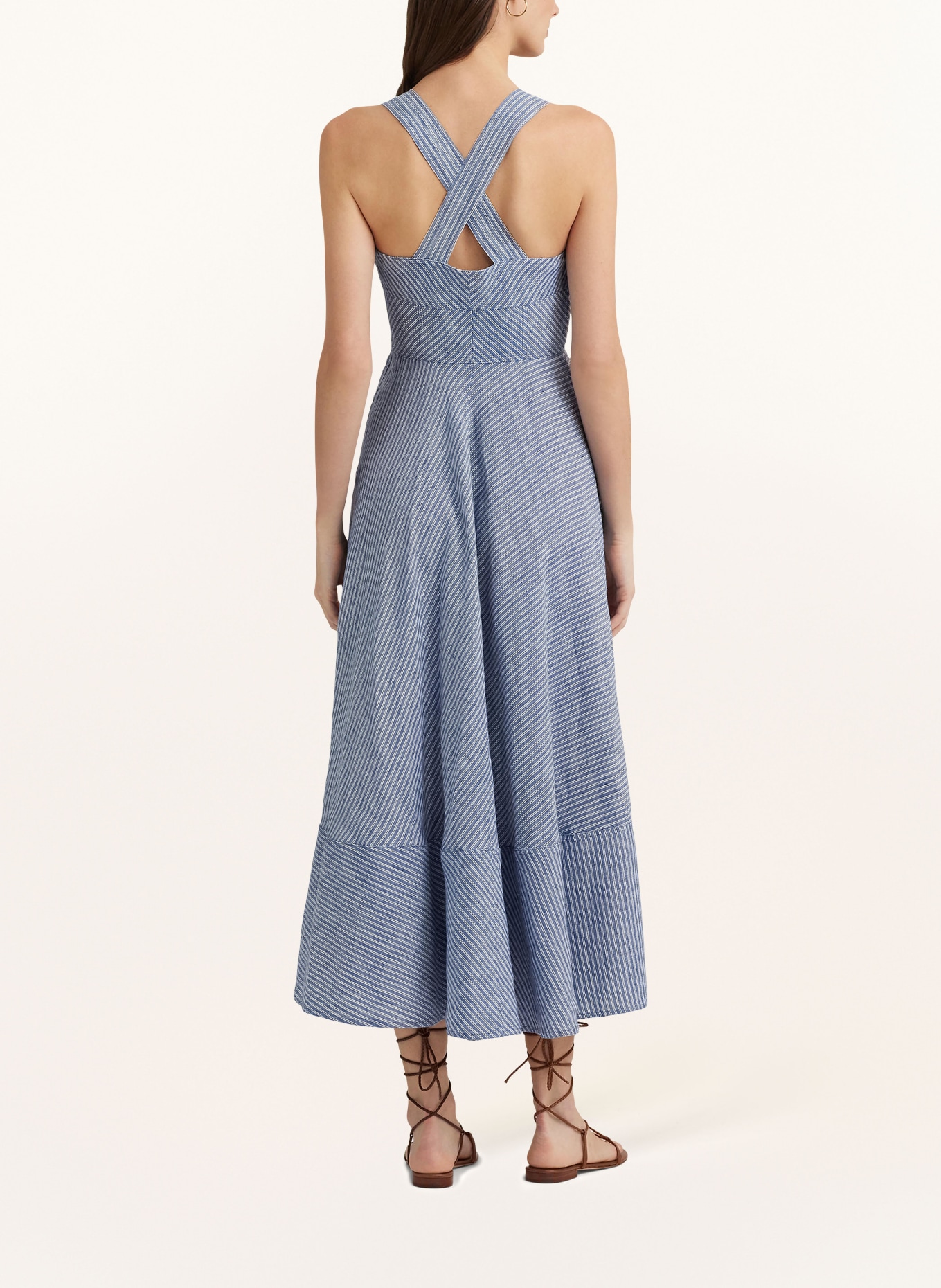 LAUREN RALPH LAUREN Linen dress, Color: BLUE/ WHITE (Image 3)
