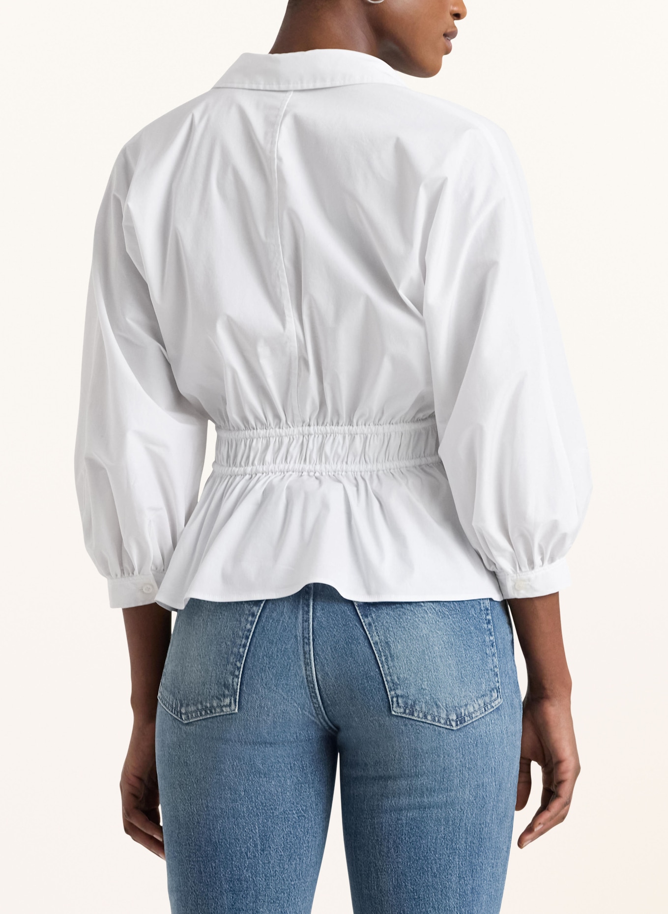 LAUREN RALPH LAUREN Wrap look blouse with 3/4 sleeves, Color: WHITE (Image 3)