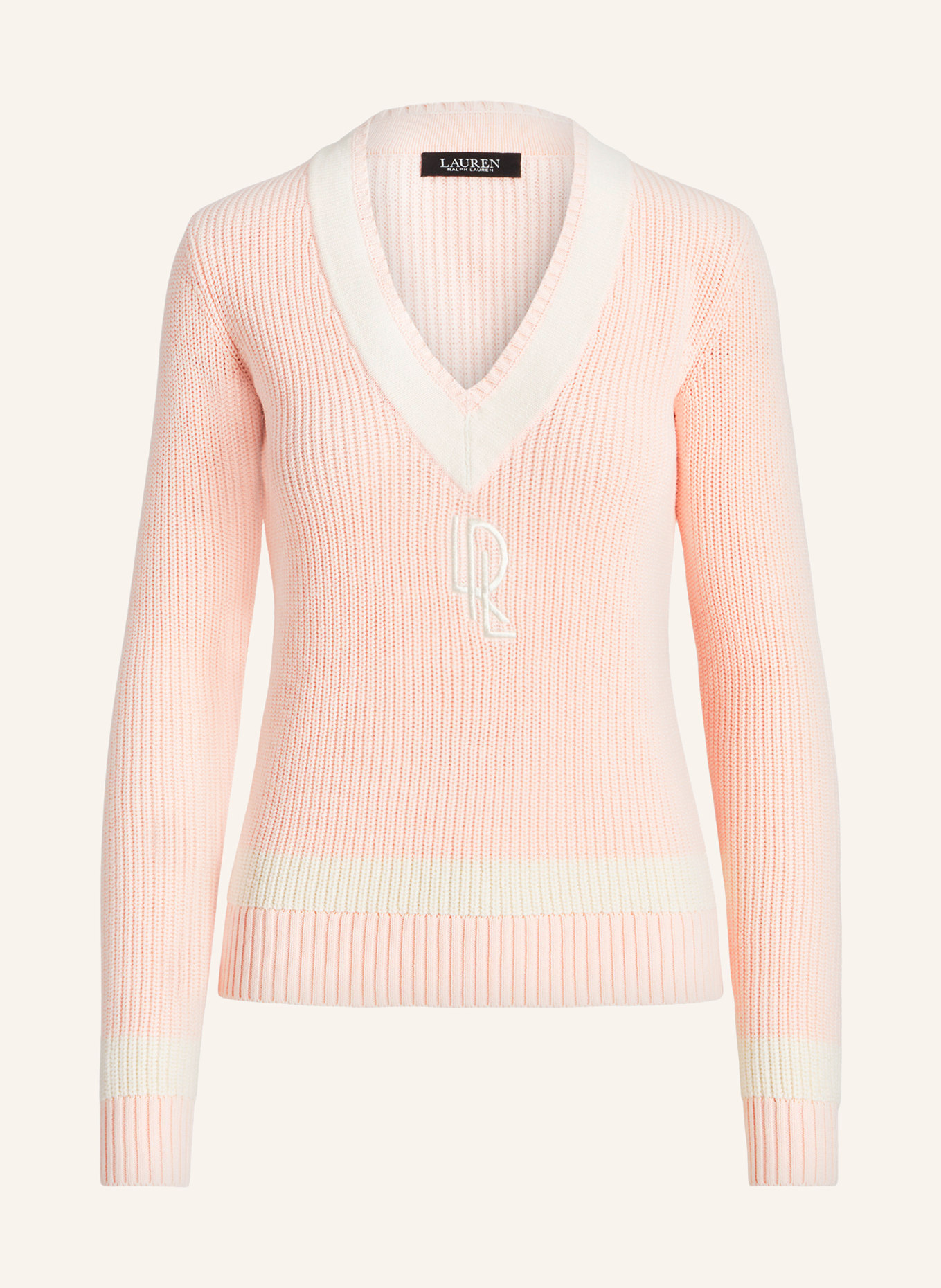 LAUREN RALPH LAUREN Sweater, Color: LIGHT PINK/ CREAM (Image 1)