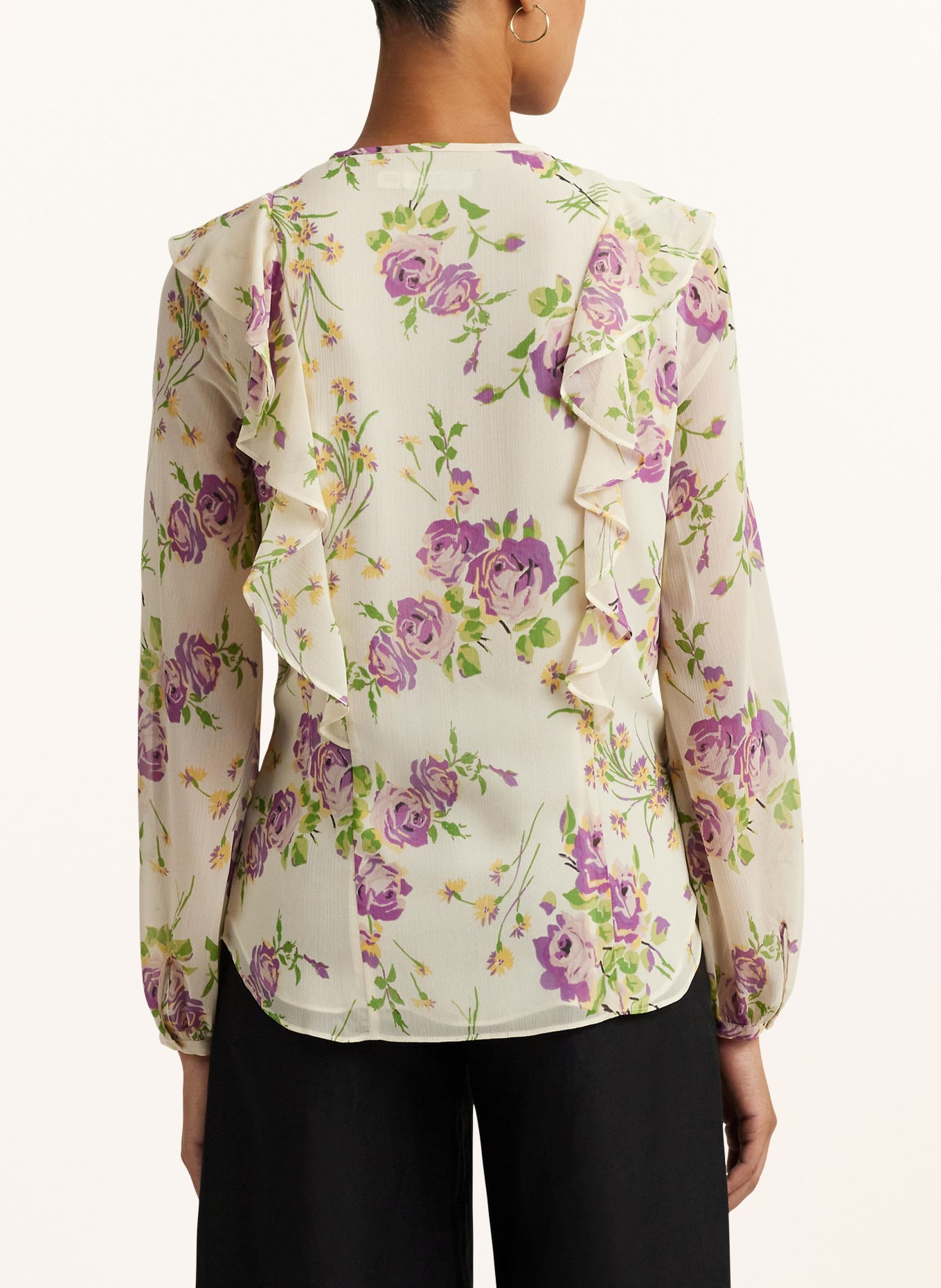 LAUREN RALPH LAUREN Shirt blouse with frills, Color: PURPLE/ GREEN/ CREAM (Image 3)