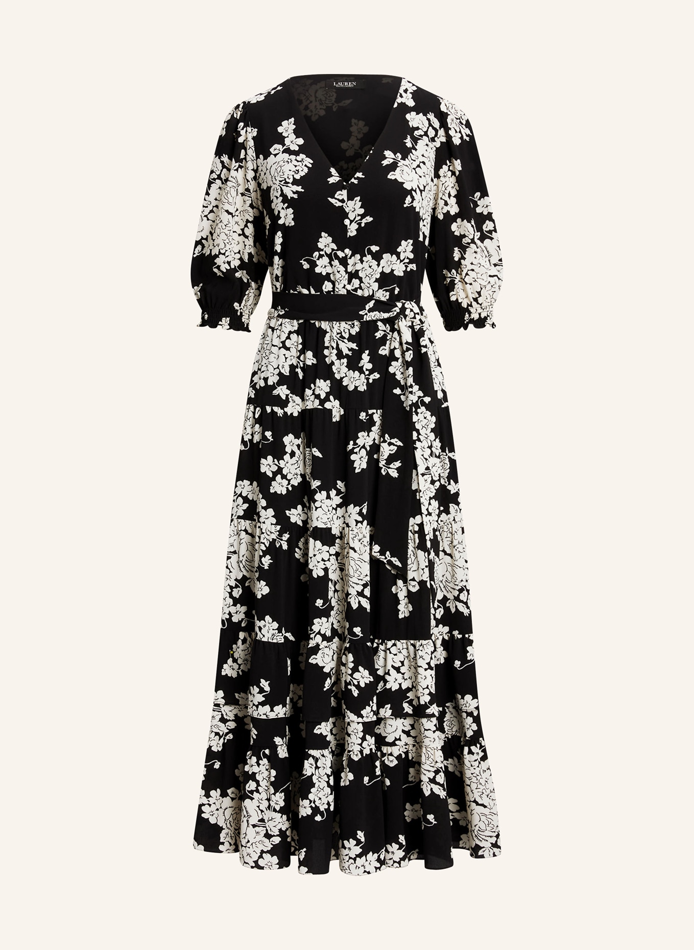 LAUREN RALPH LAUREN Dress with ruffles, Color: BLACK/ WHITE (Image 1)